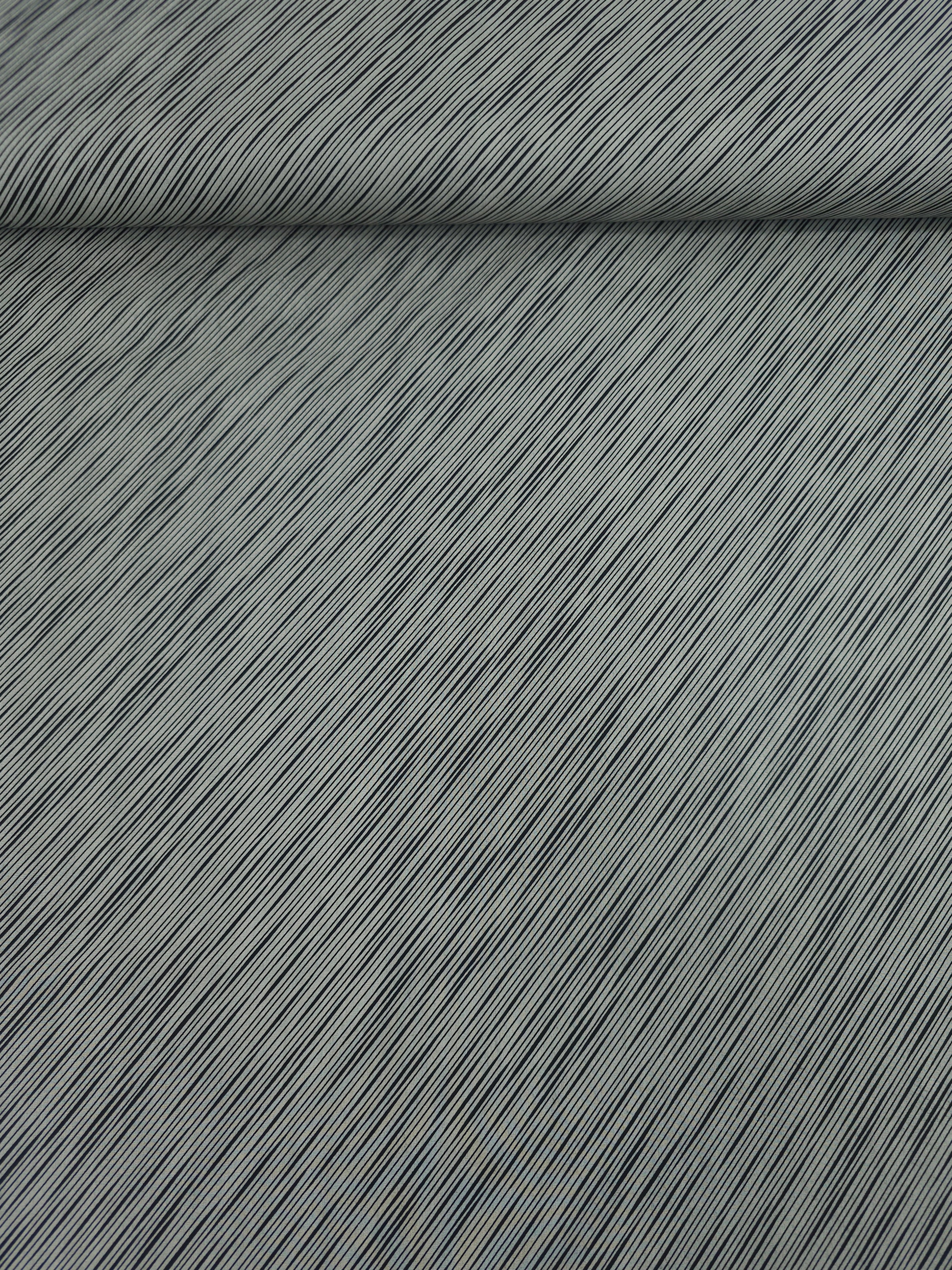 Black/Grey Diagonal Stripe Cotton 55"