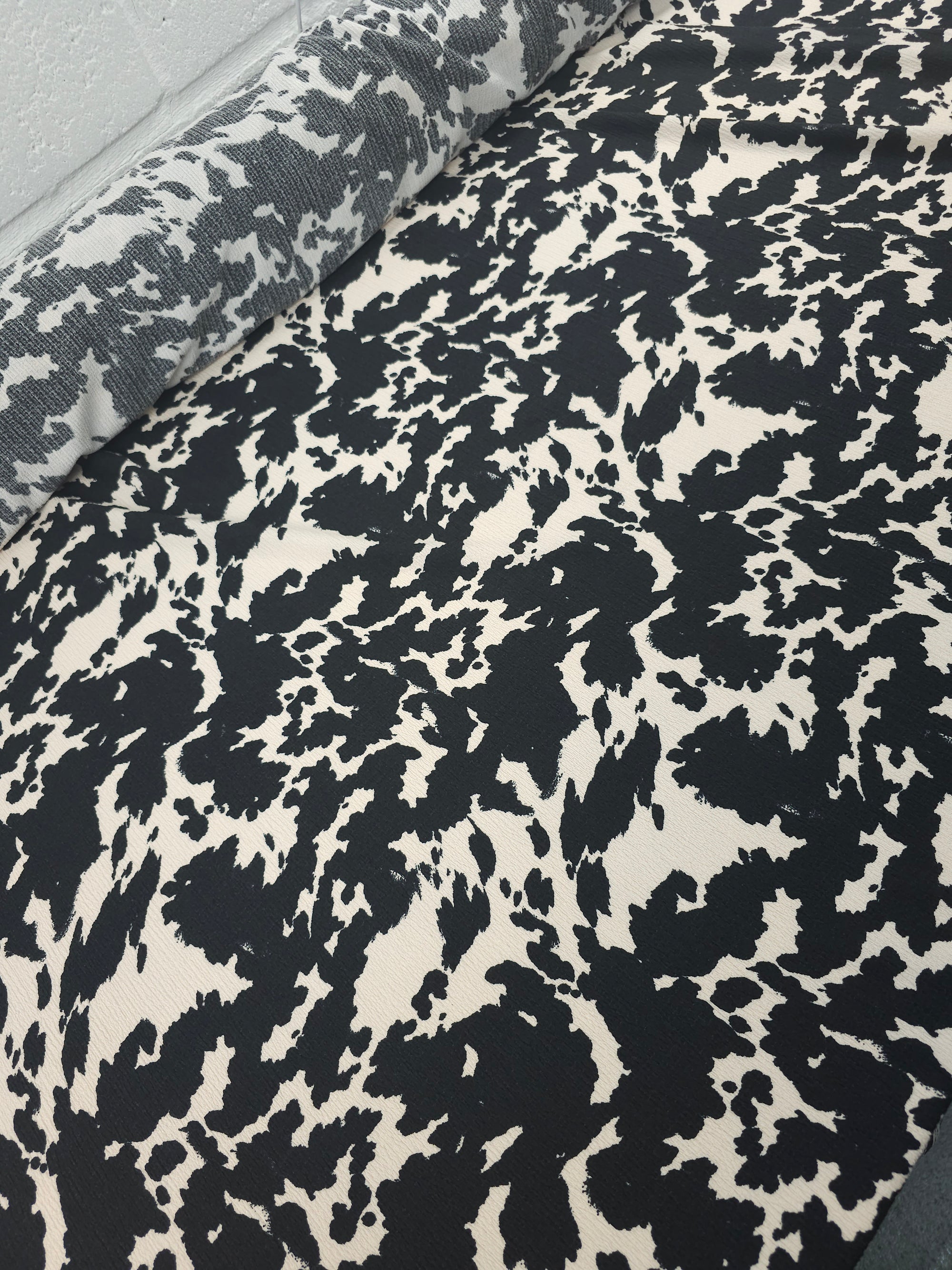Black/Cream Cow Crinkle Stretch - ASDA