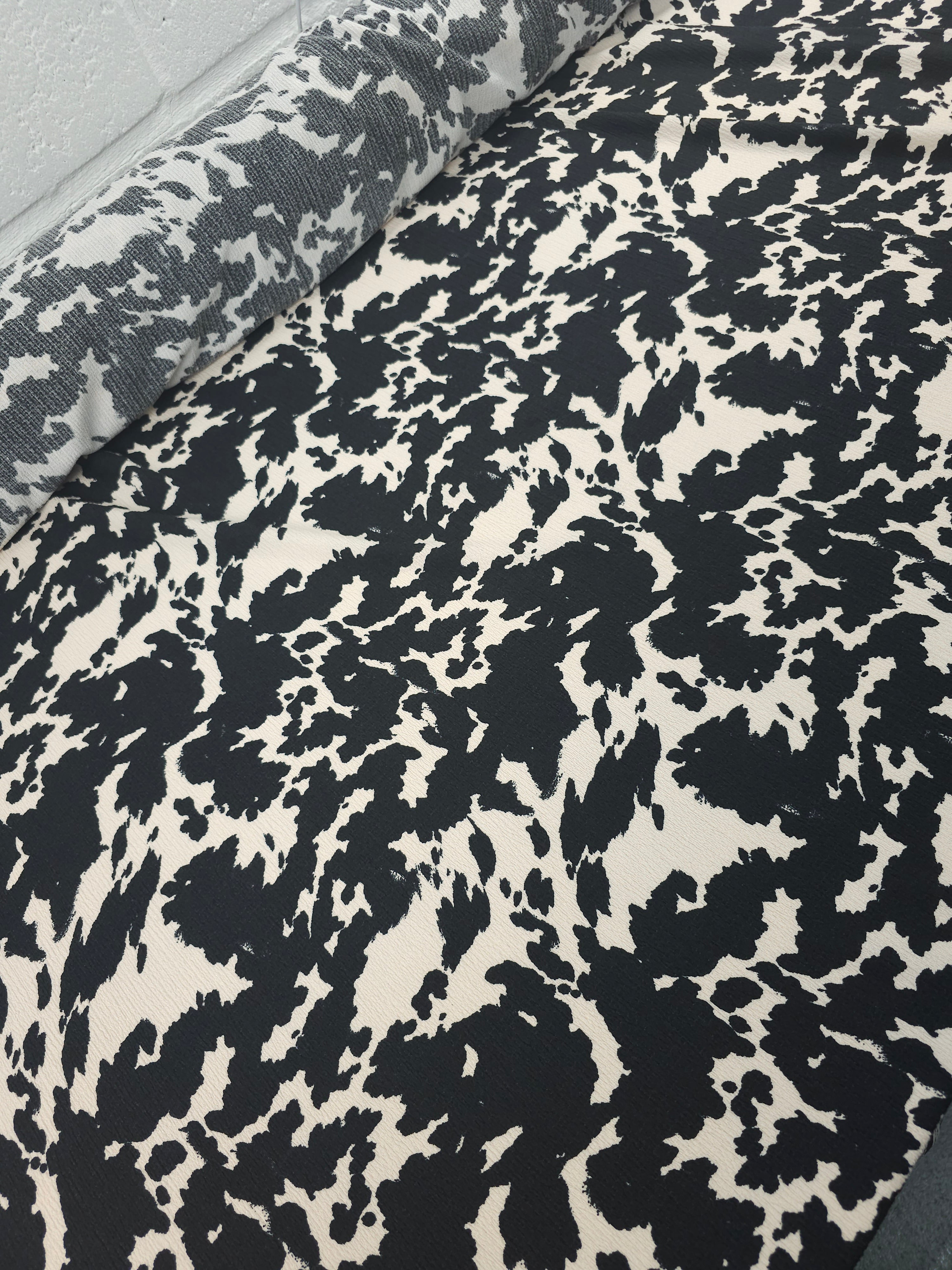 Black/Cream Cow Crinkle Stretch - ASDA