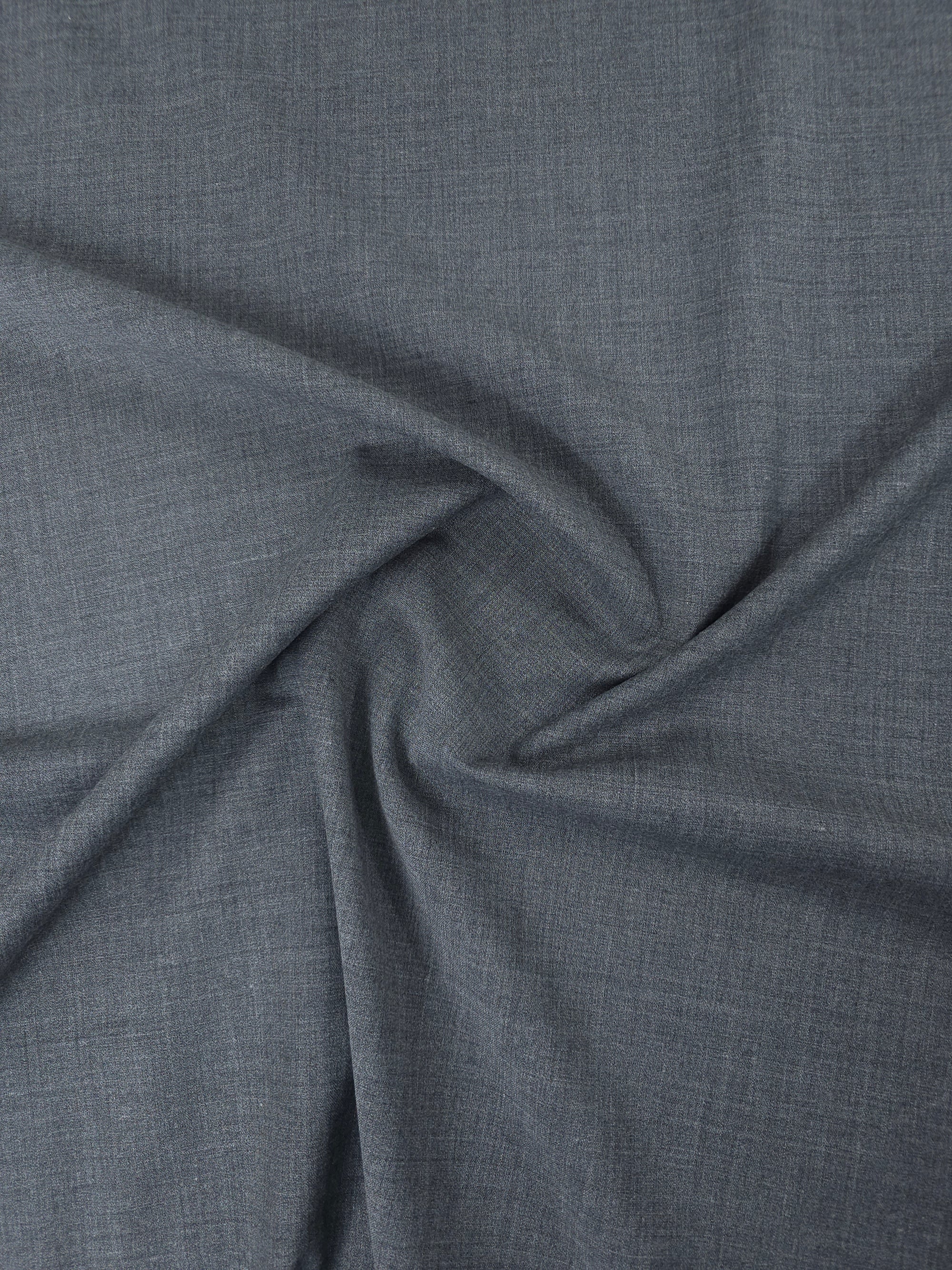 Dark Grey Slub Poly Wool Suiting - 2.25m Piece