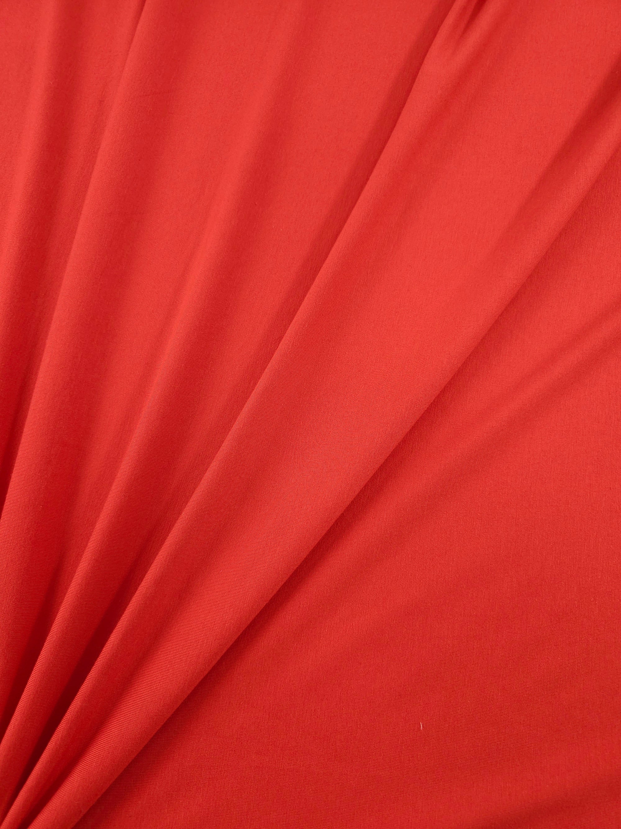 Orangey Red Organic Bamboo Cotton Jersey