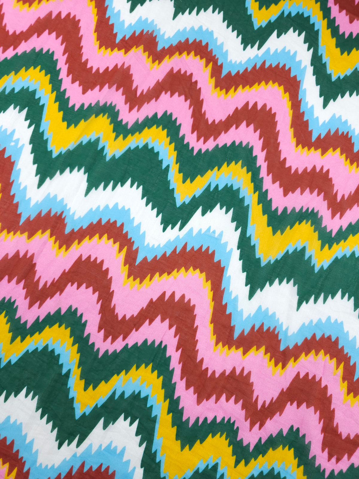 Curved Zigzag Wave Cotton Voile - John Lewis