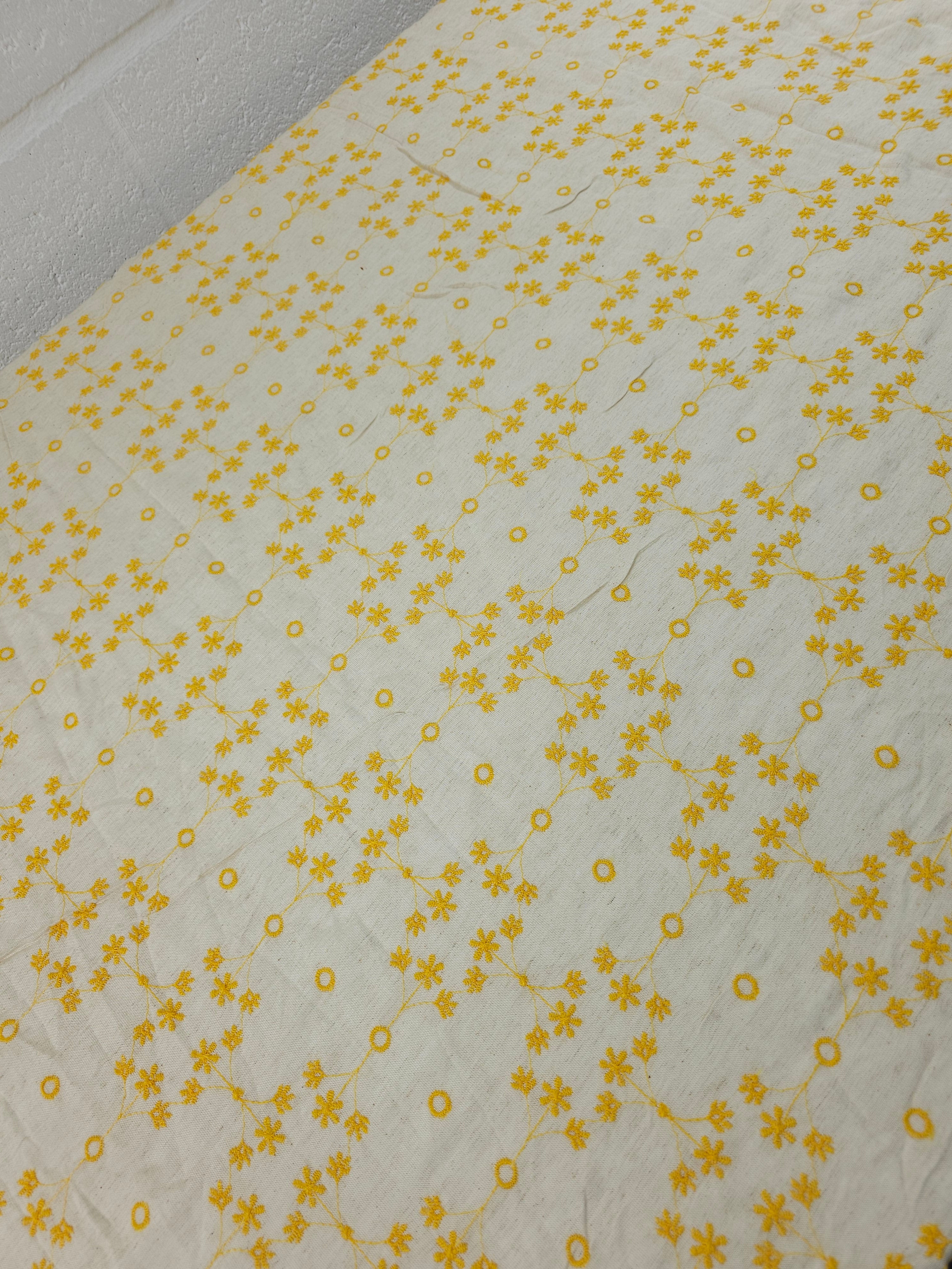 Marigold/Beige Tapestry Viscose Broderie Anglaise