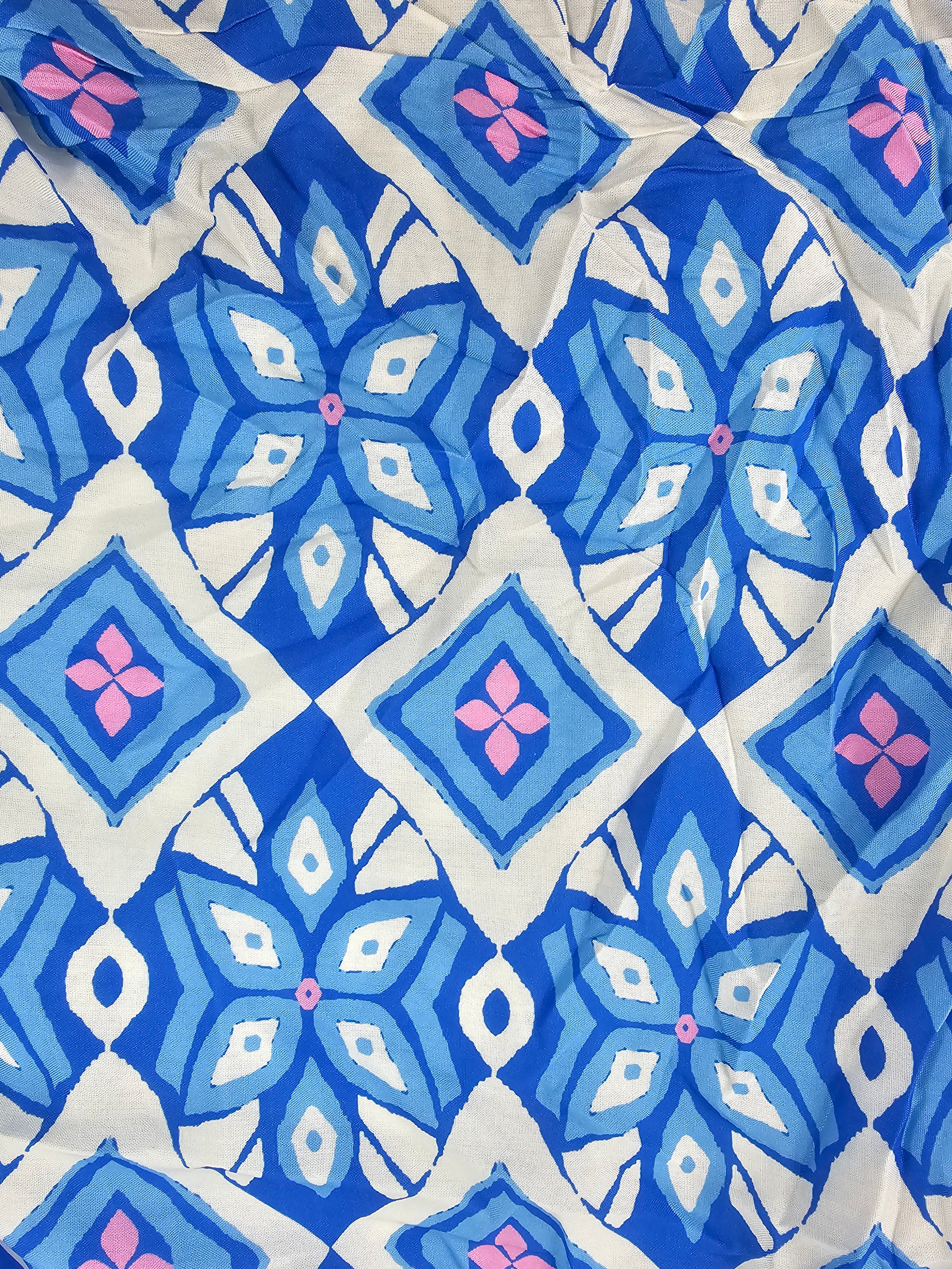 Blue diamonds Fabric- 2.3m piece