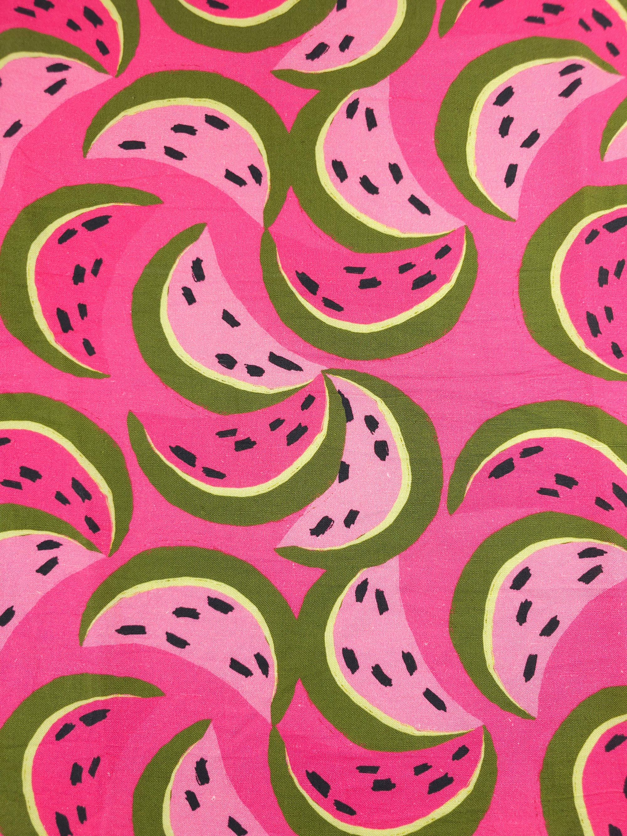Pink Watermelon Viscose Linen