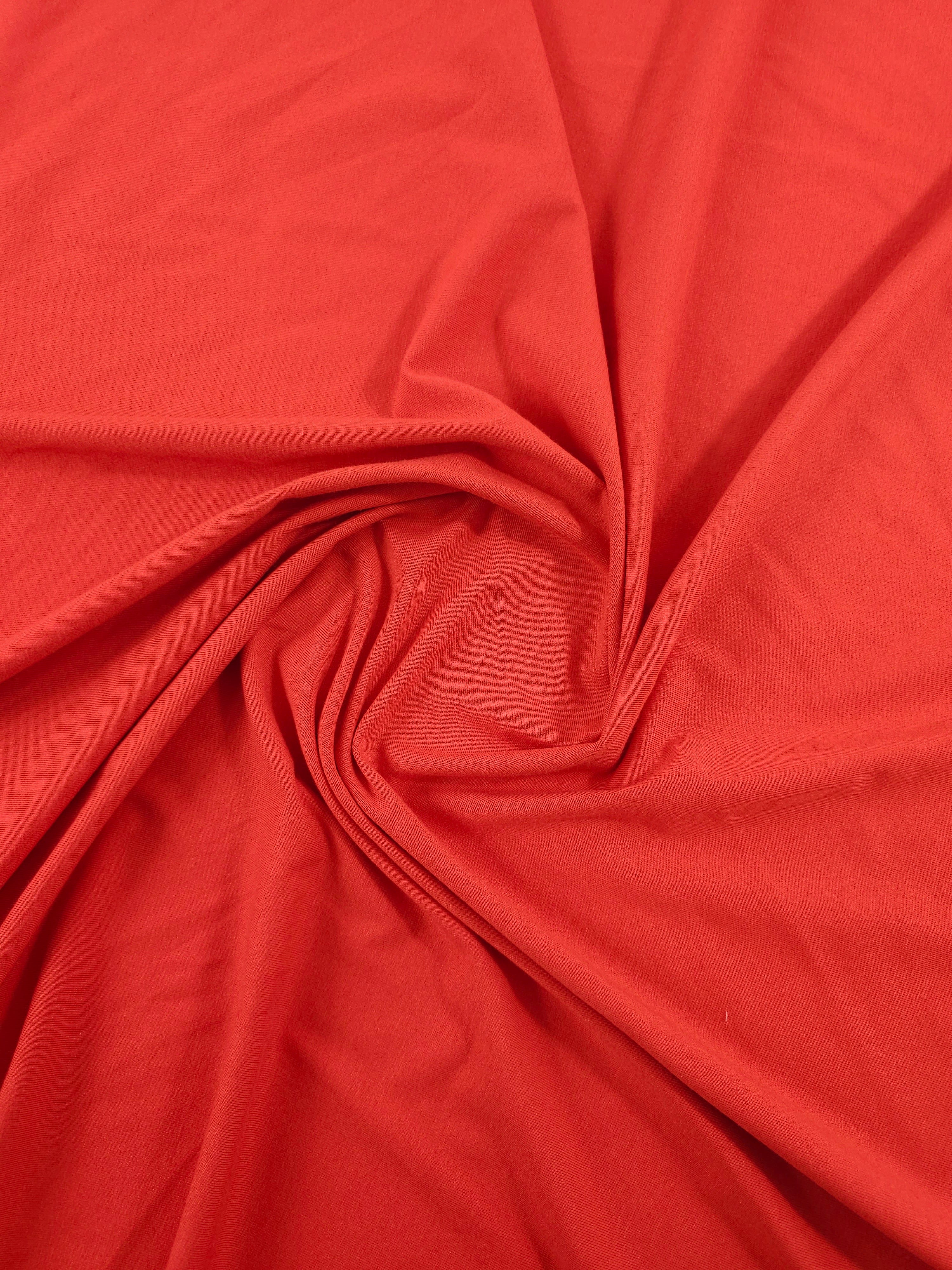 Orangey Red Organic Bamboo Cotton Jersey