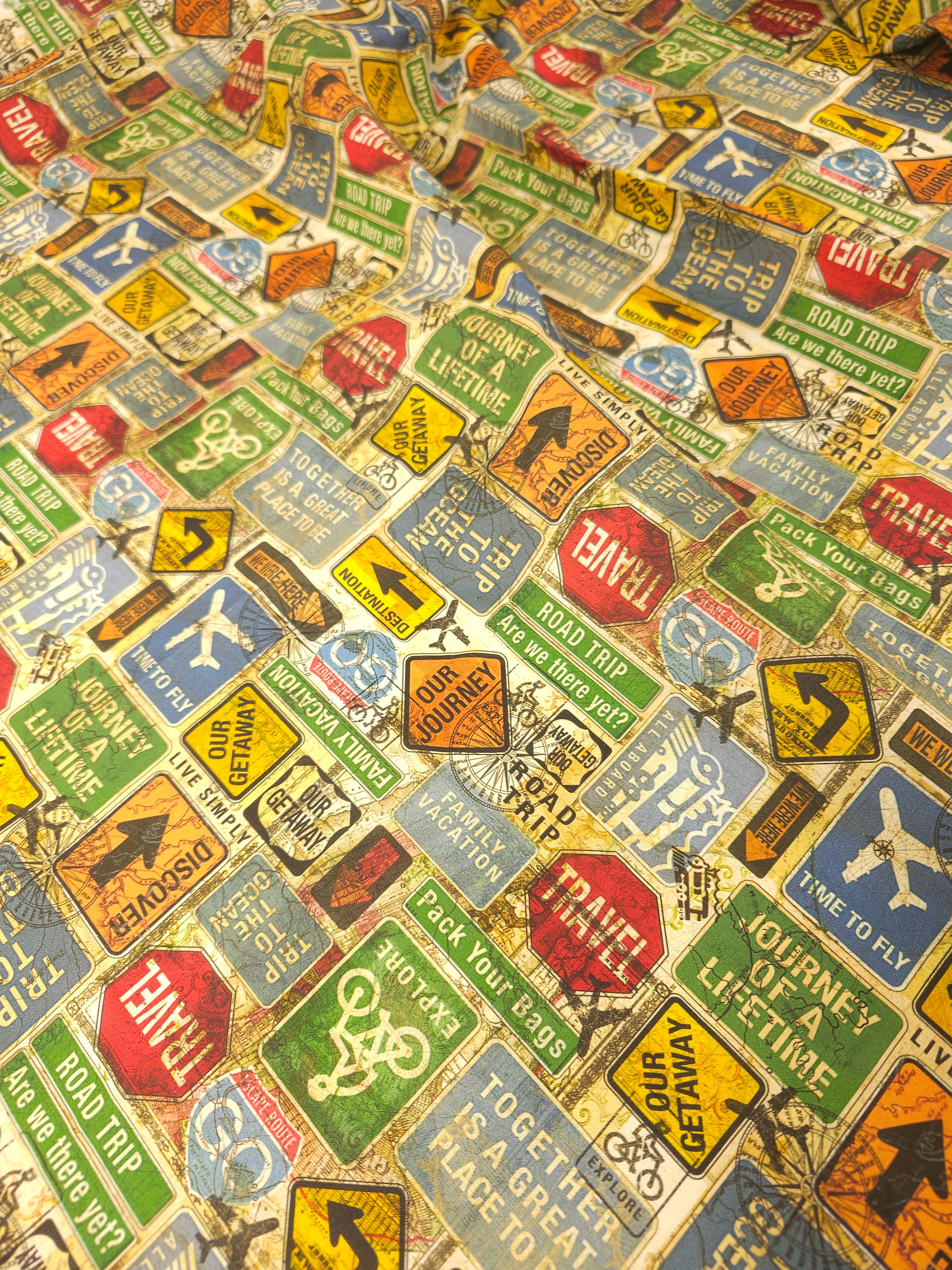 Travel signs Cotton- 3.6m piece