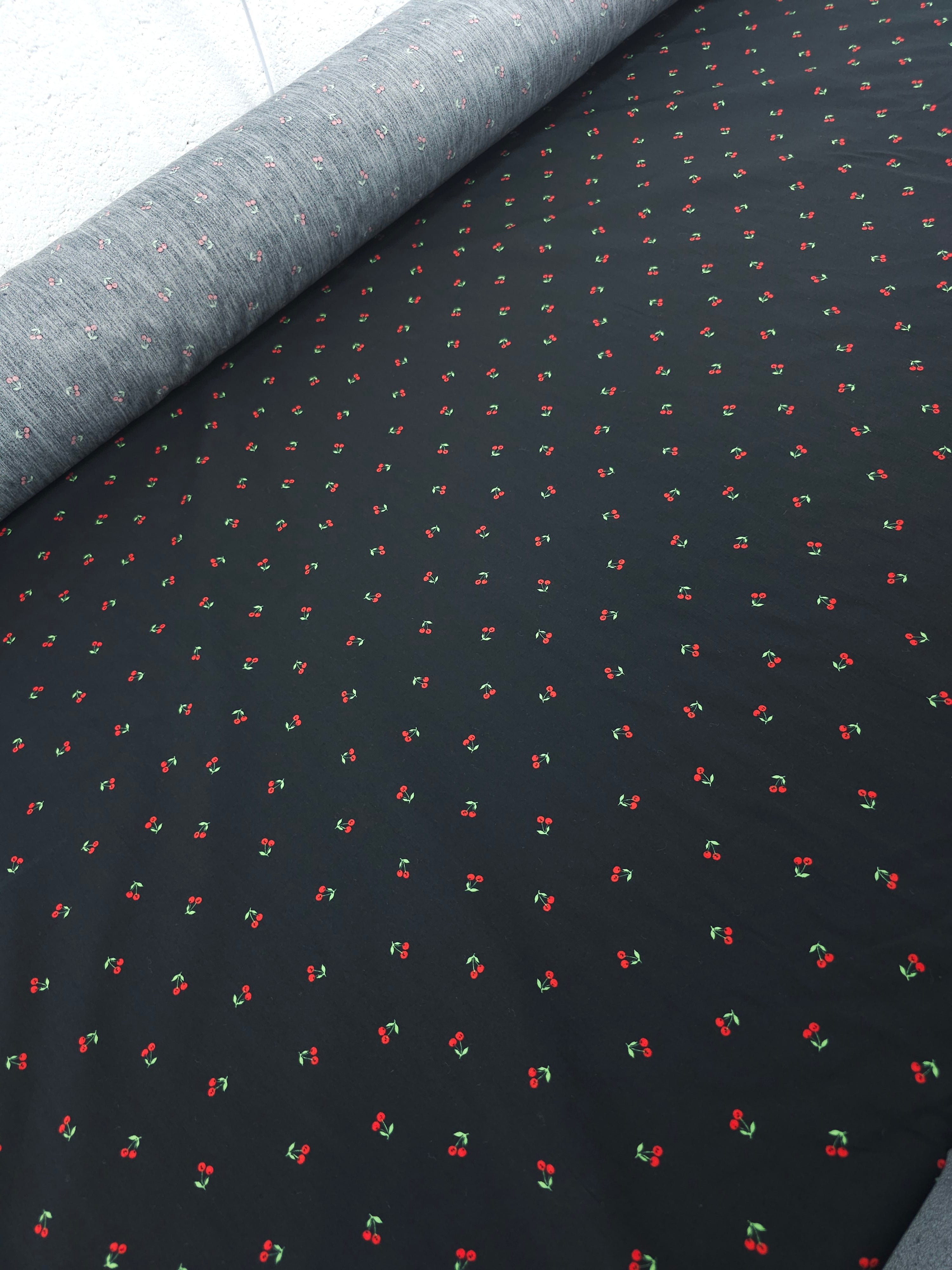 Mini Floating Cherry Cotton Poplin