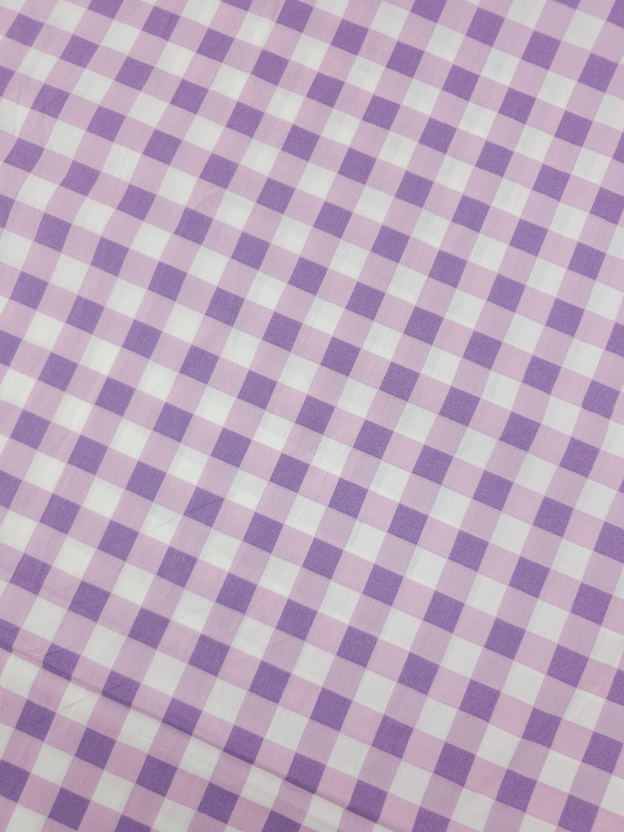 Purple/Warm Lilac Gingham Lightweight Cotton 57"