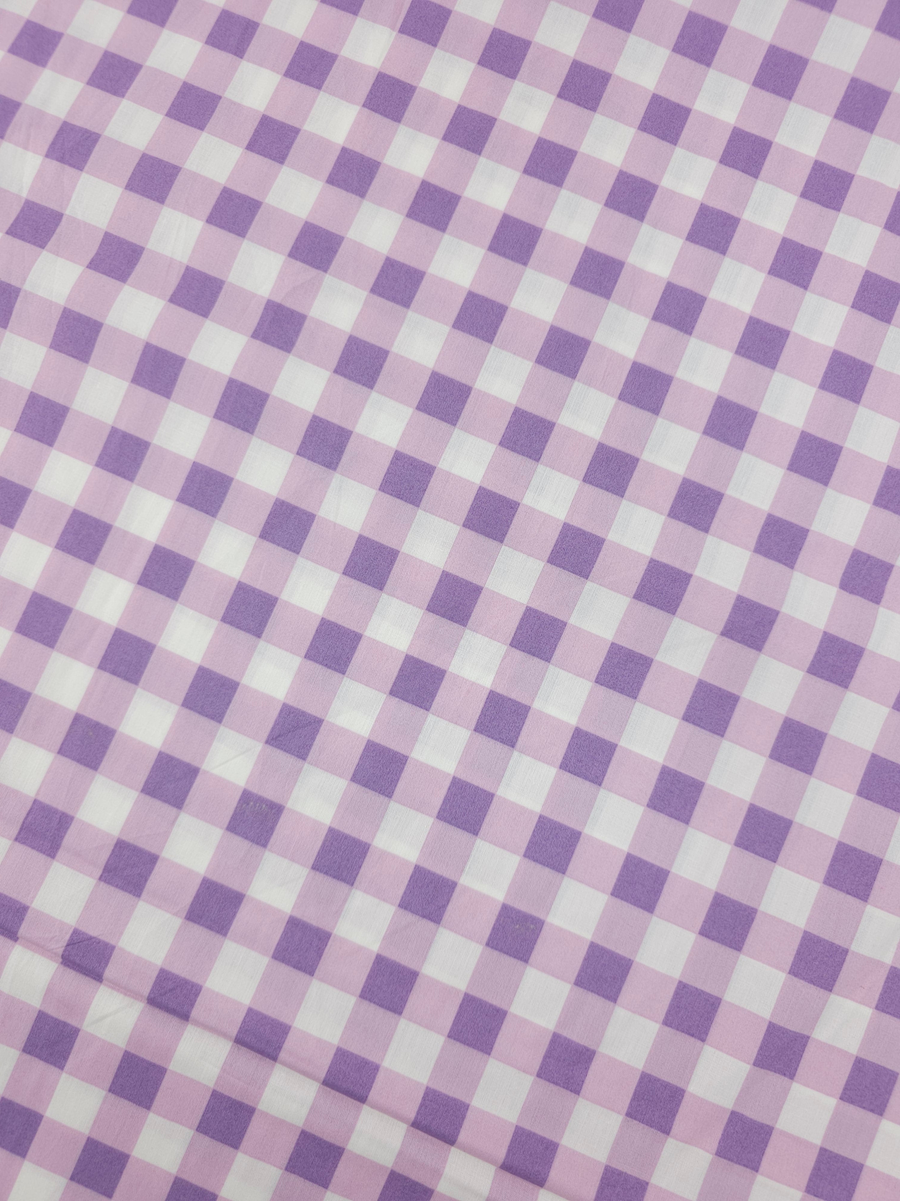 Purple/Warm Lilac Gingham Lightweight Cotton 57"