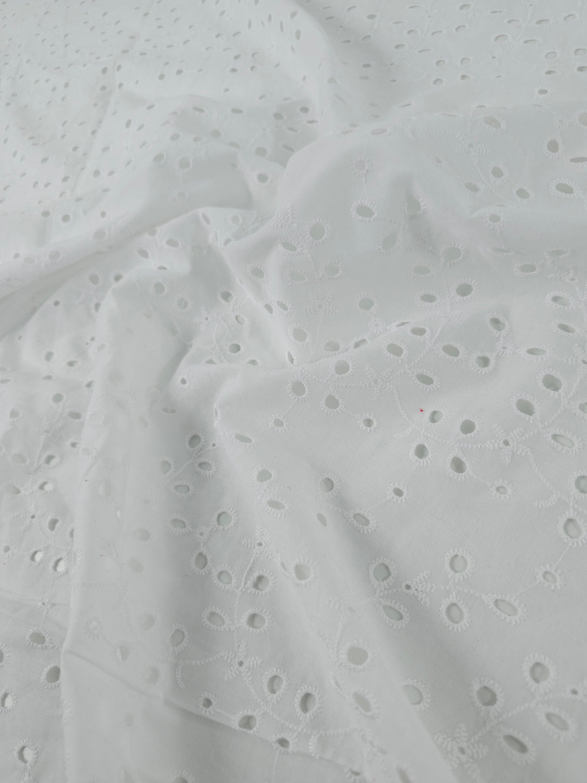 White Petal Vine Cambric Cotton Broderie Anglaise