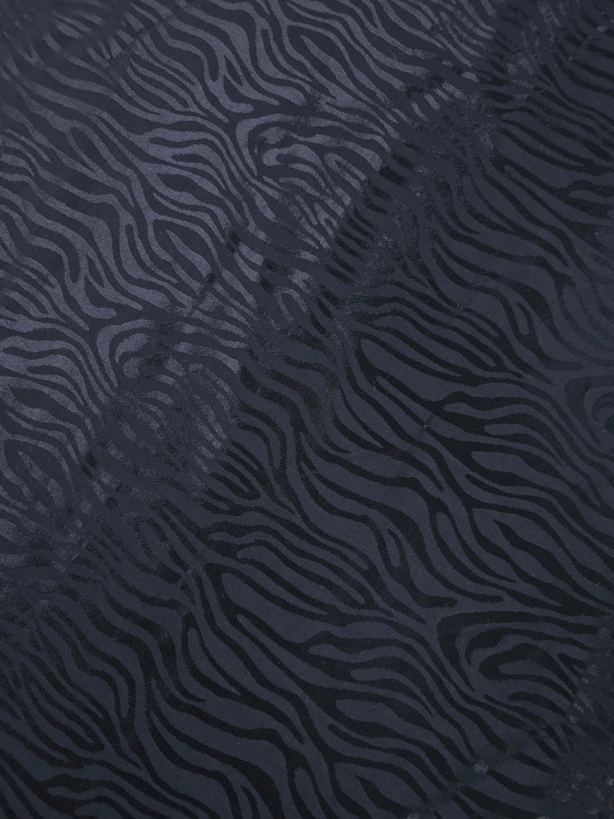 Black Zebra Viscose Satin Jacquard