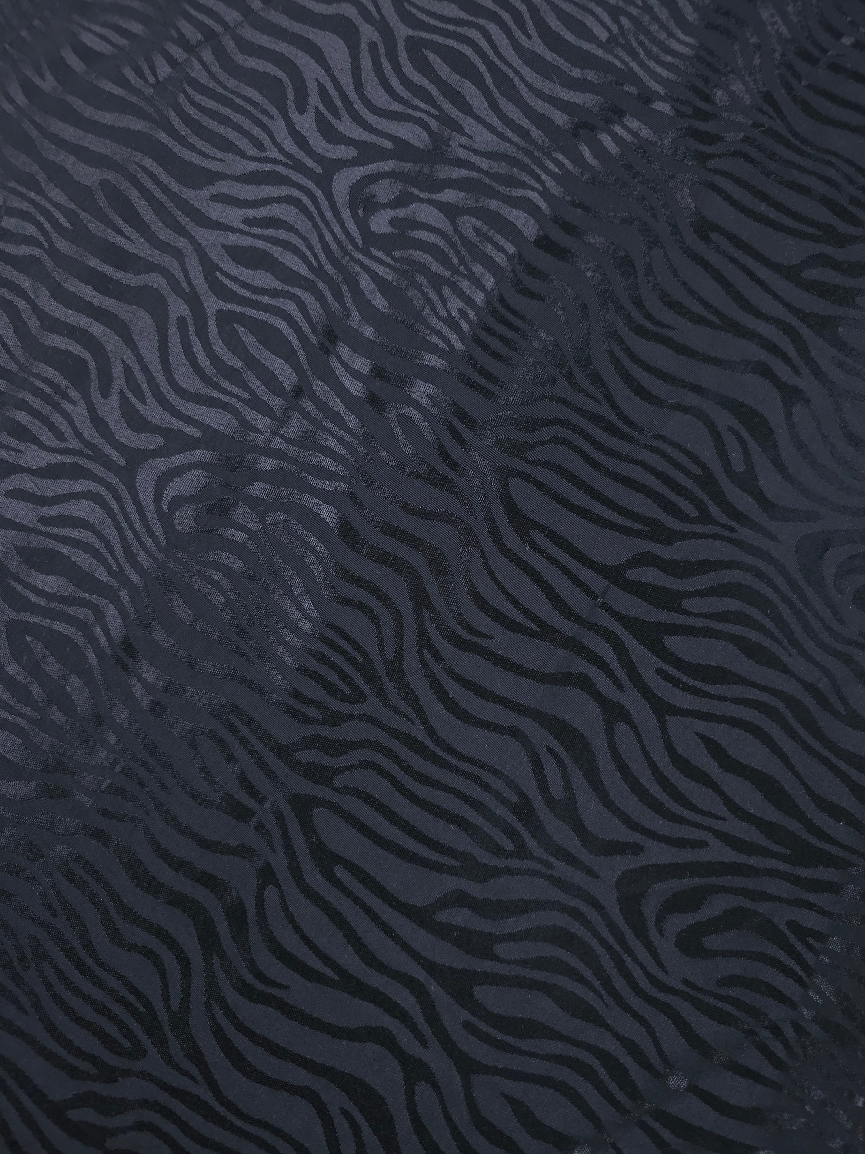 Black Zebra Viscose Satin Jacquard