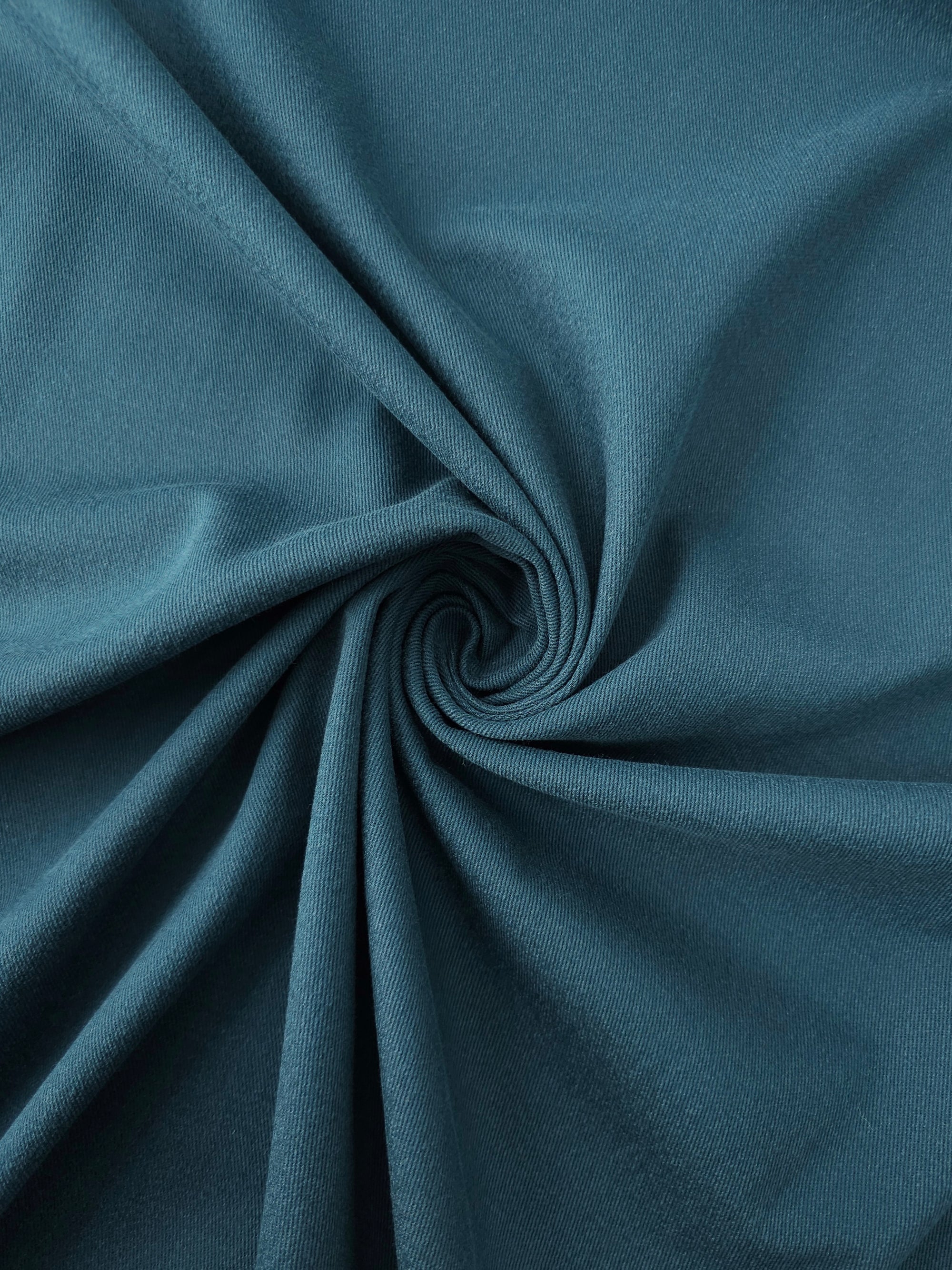 Teal Blue Lightweight Brushed Cotton Twill