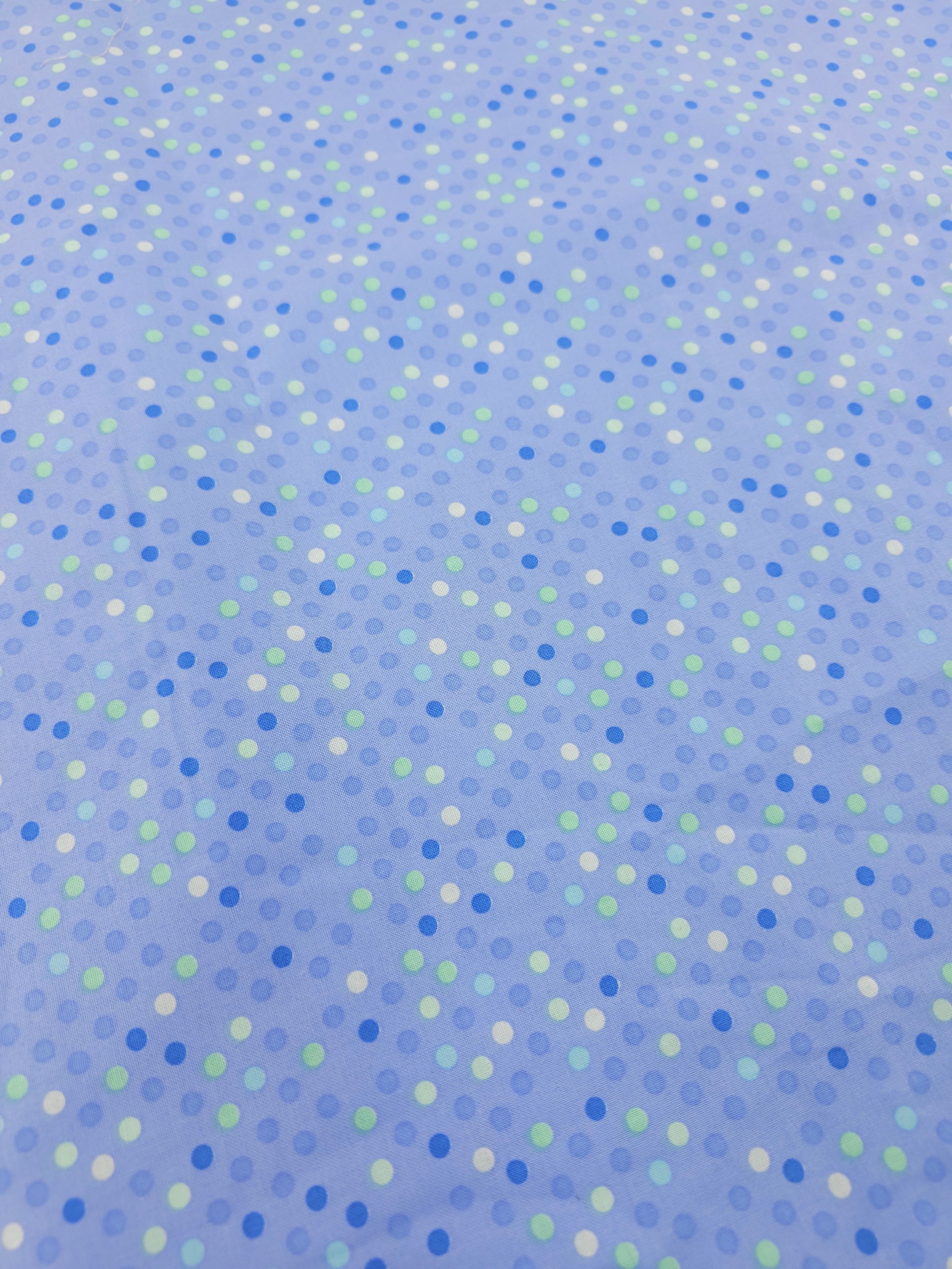 Blue spotted Cotton- 2m piece