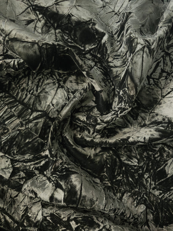 Forest Black Frosted Viscose Velvet