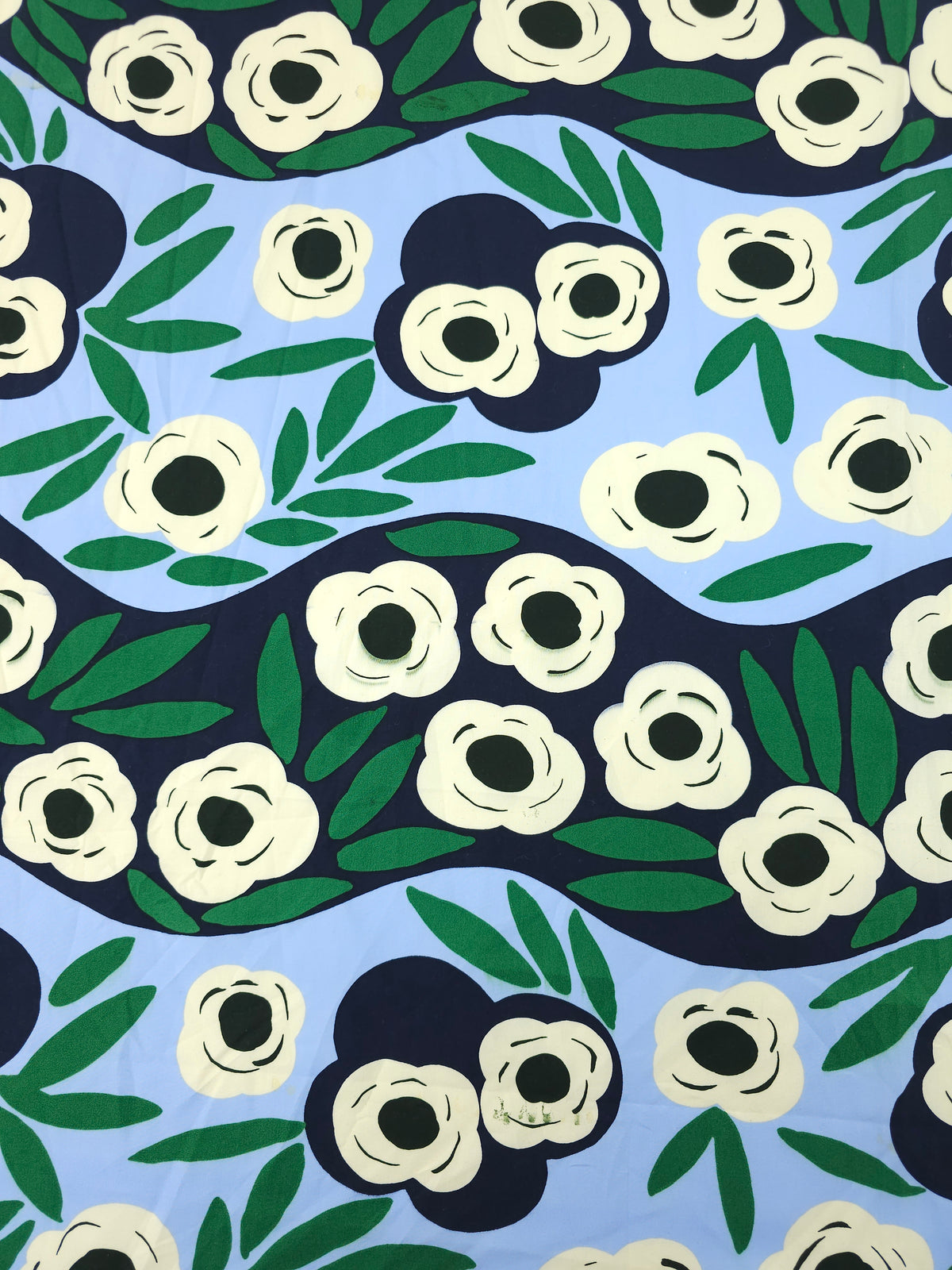 Blue Floating Flower Stream Cotton Poplin - Marimekko x Uniqlo *DEFECT*