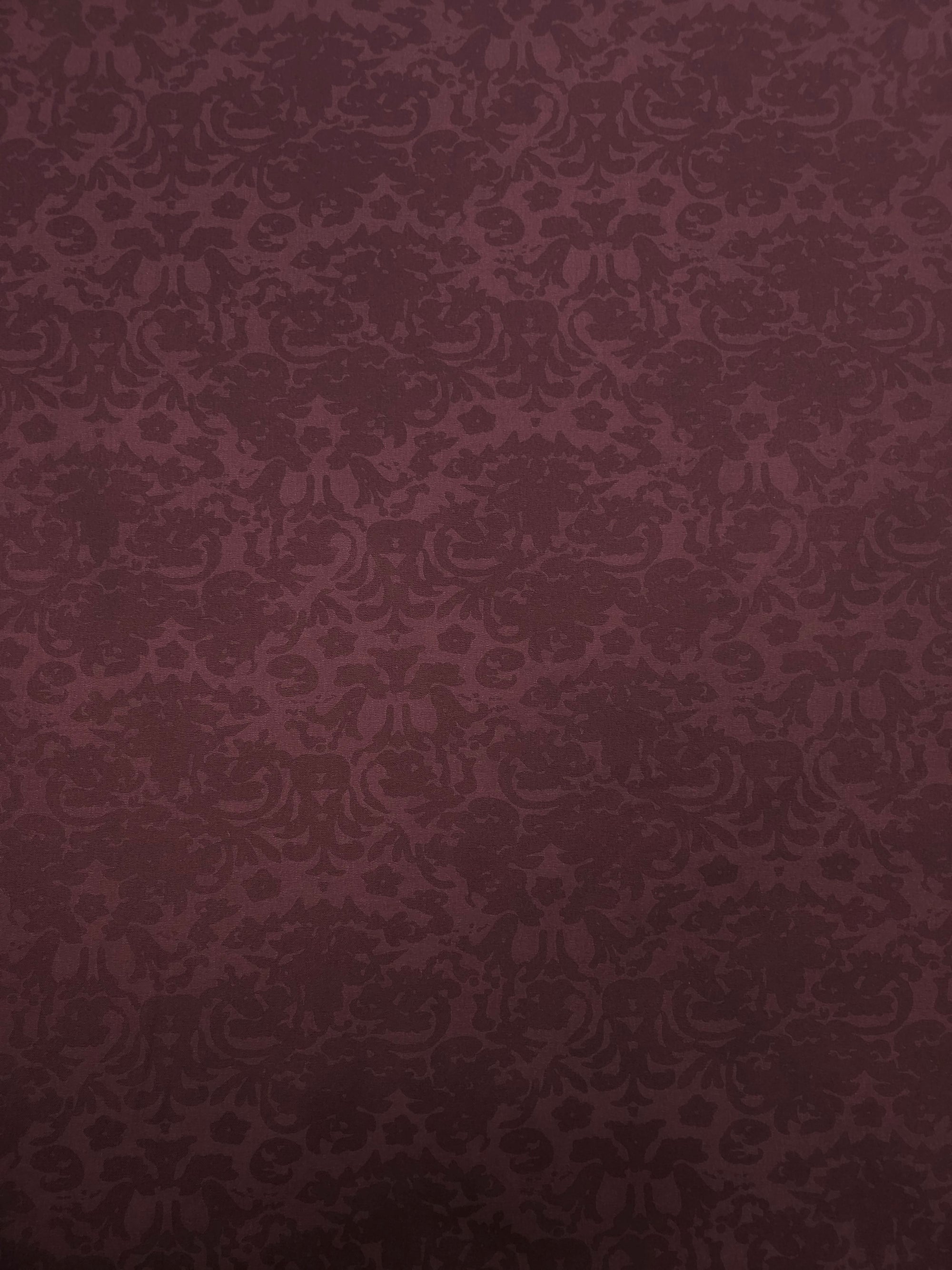 Burgundy Damask Brushed Cotton Twill