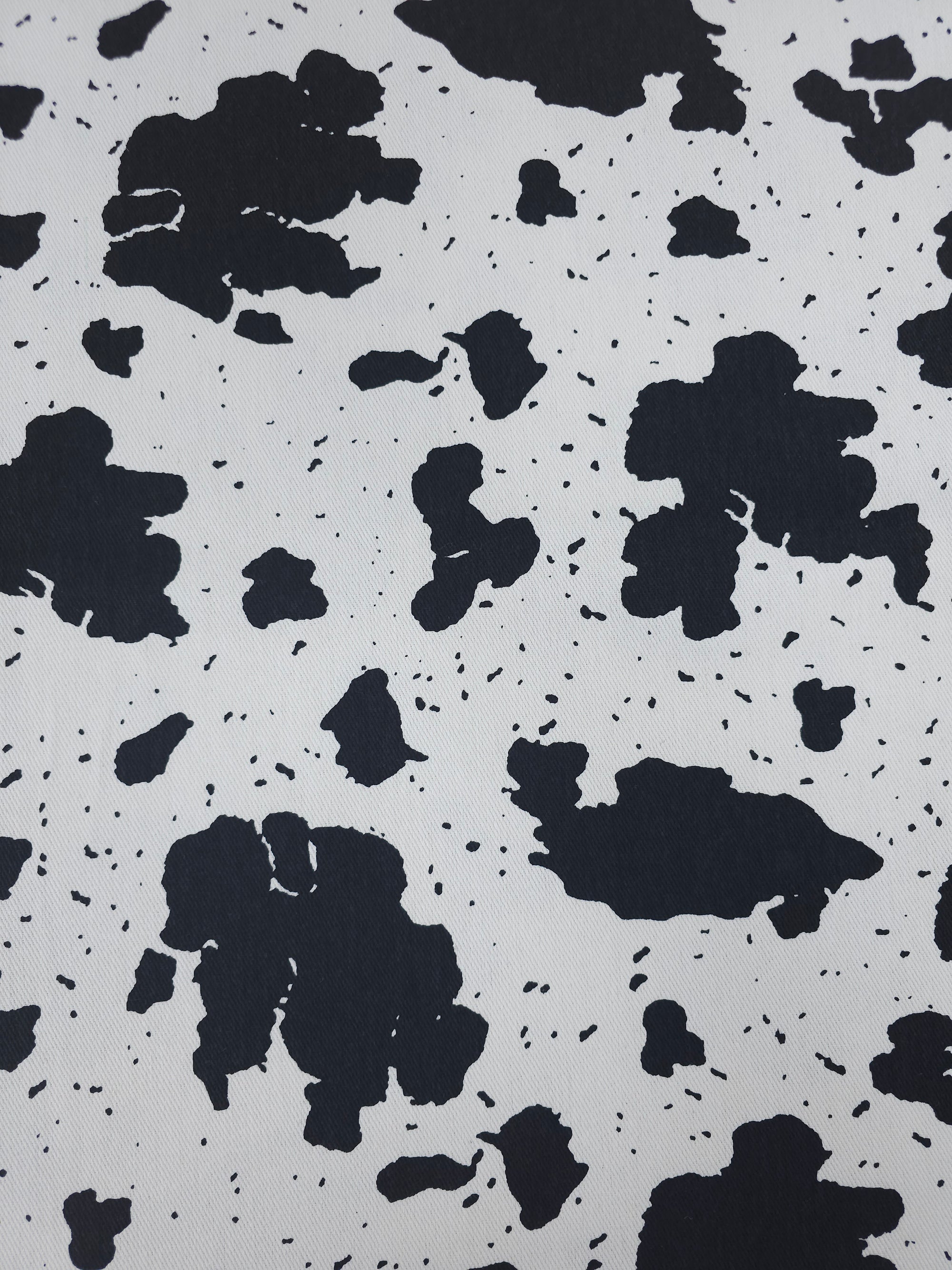 Black/White Speckle Cow Denim