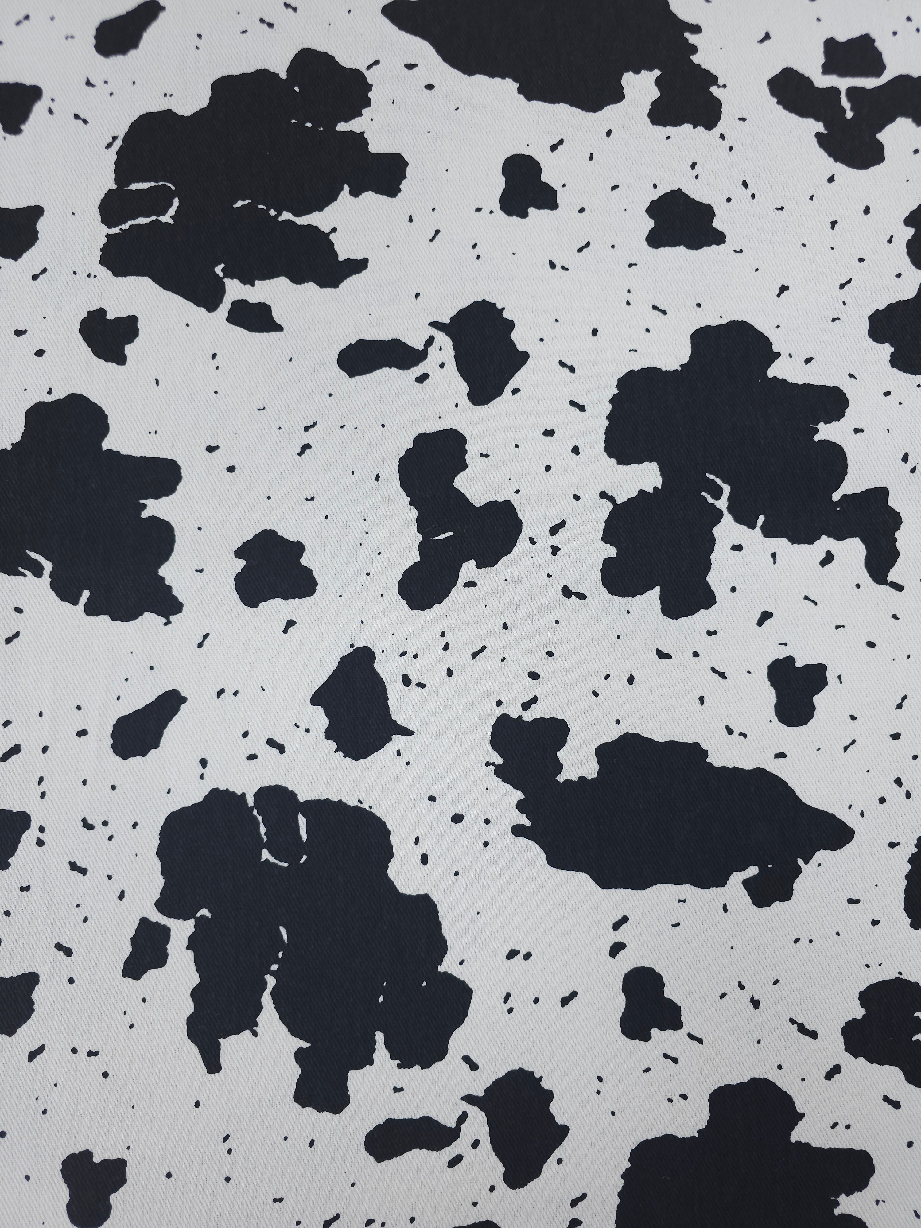 Black/White Speckle Cow Denim