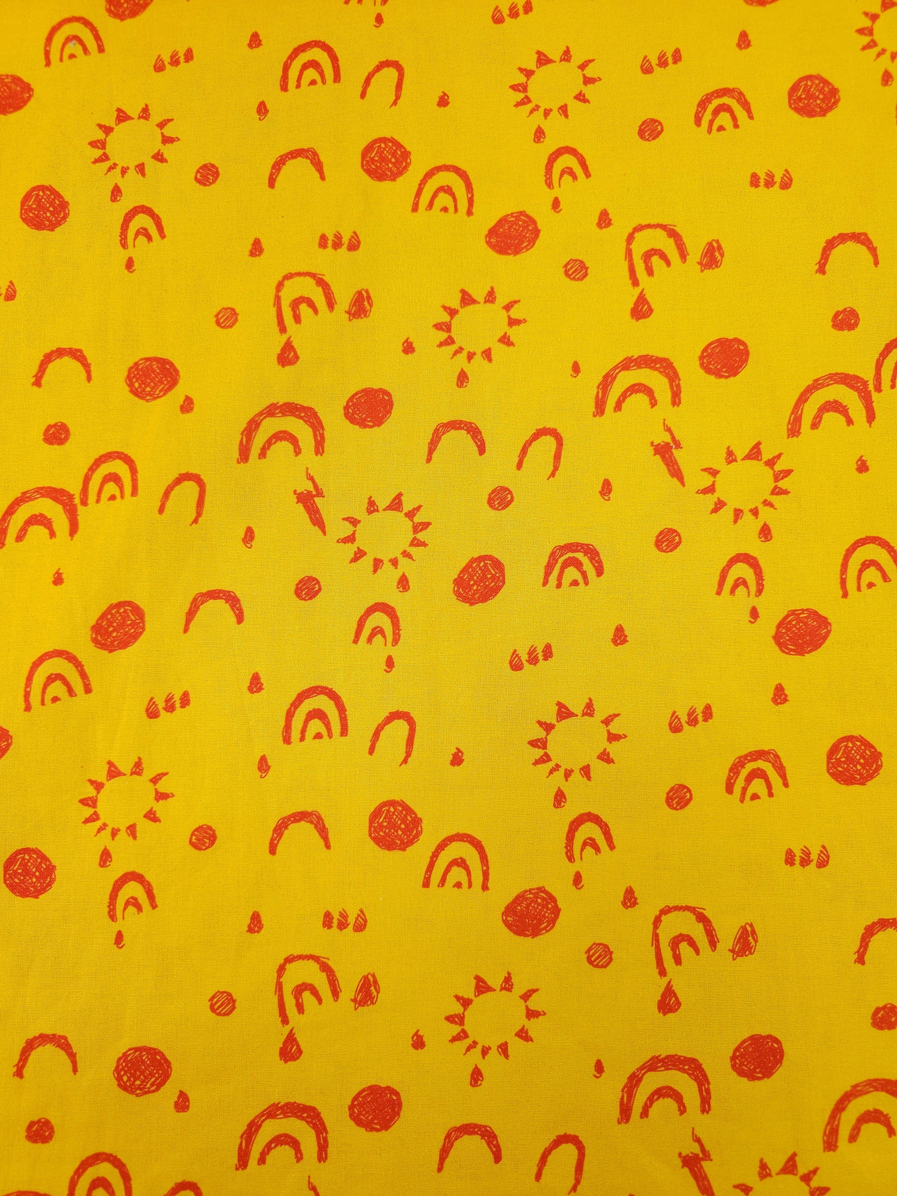 Marigold/Red Rainbow Sunshine 100% Cotton - Joann