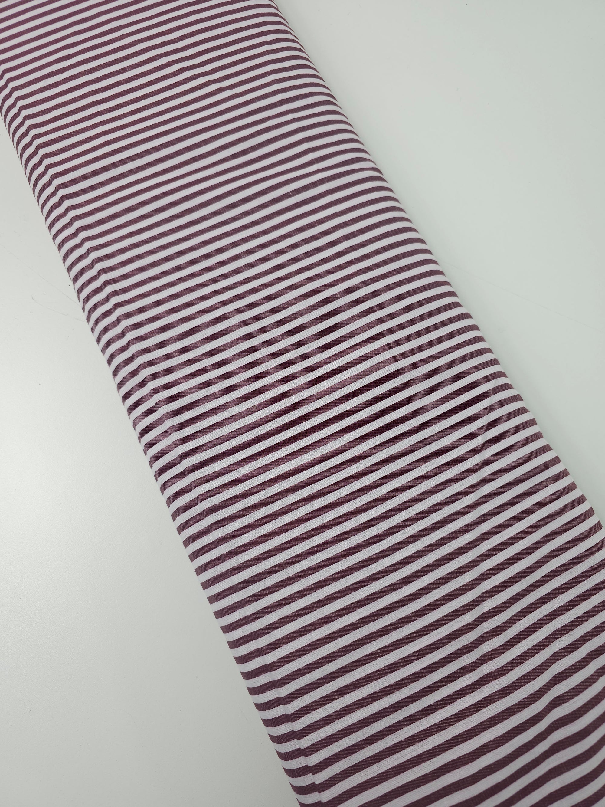 Burgundy White Stripe 100% Cotton