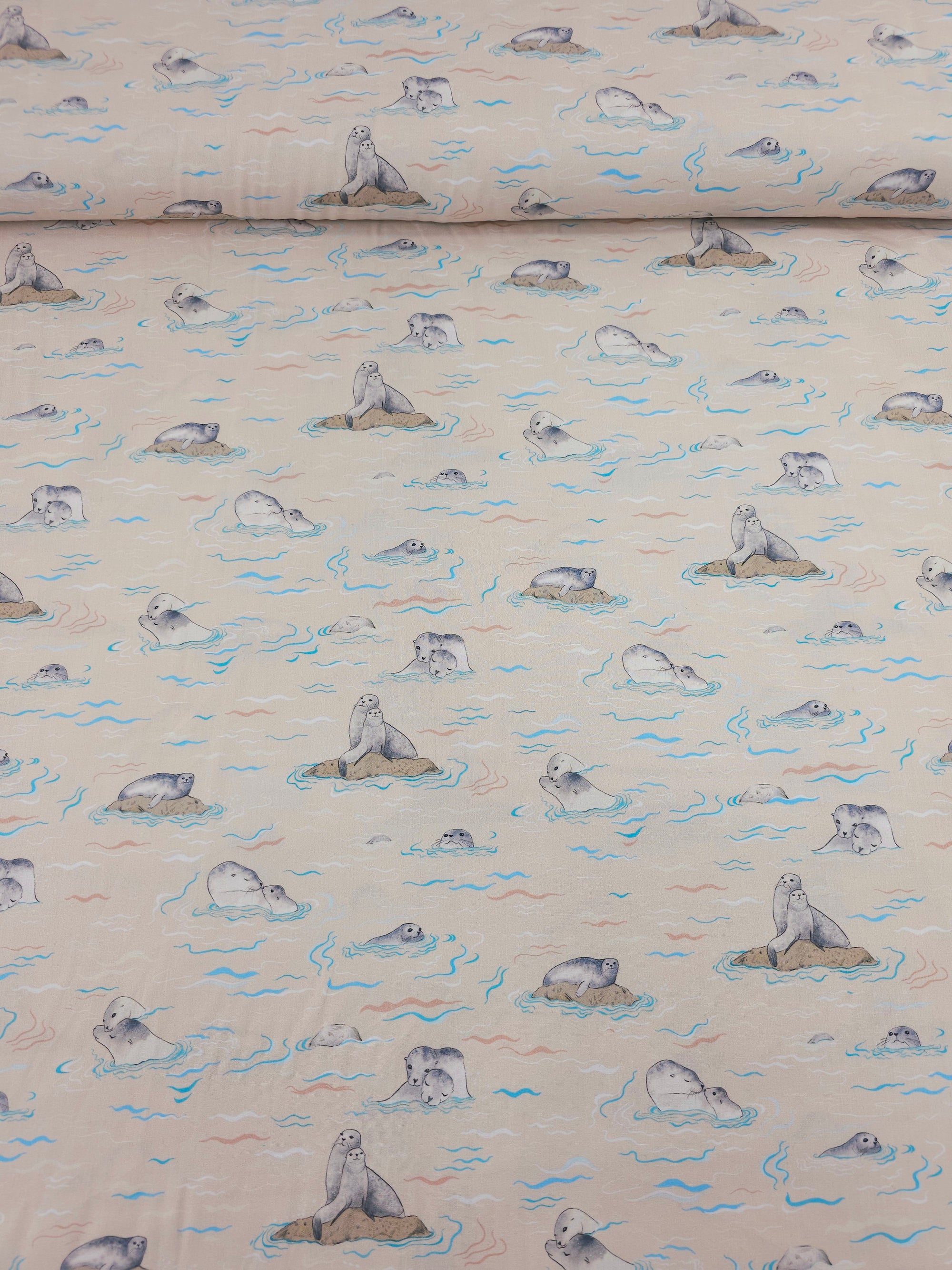 Peach Friendly Seals 100% Cotton 57"