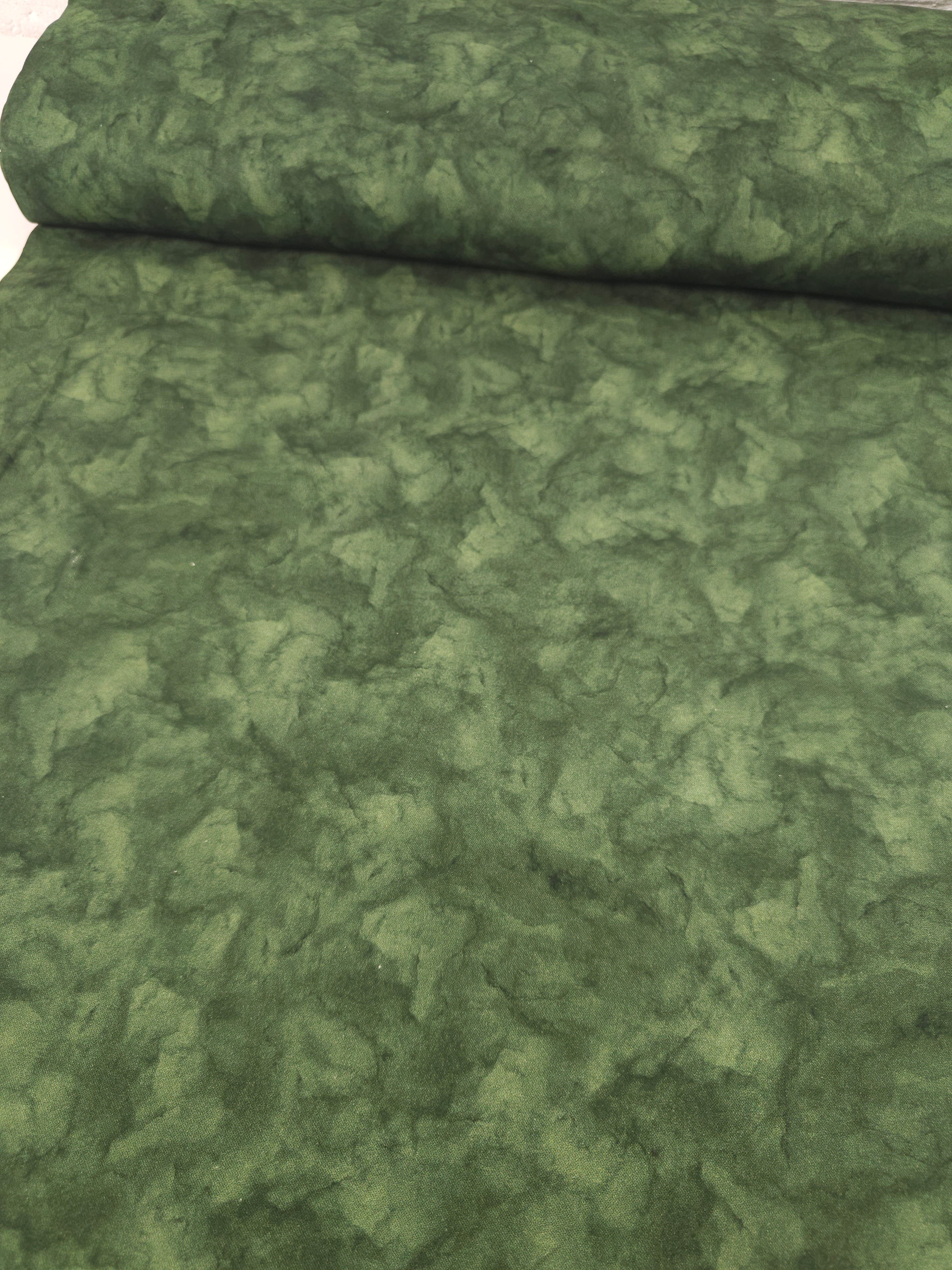 Moss Green Smokey Marble 100% Cotton