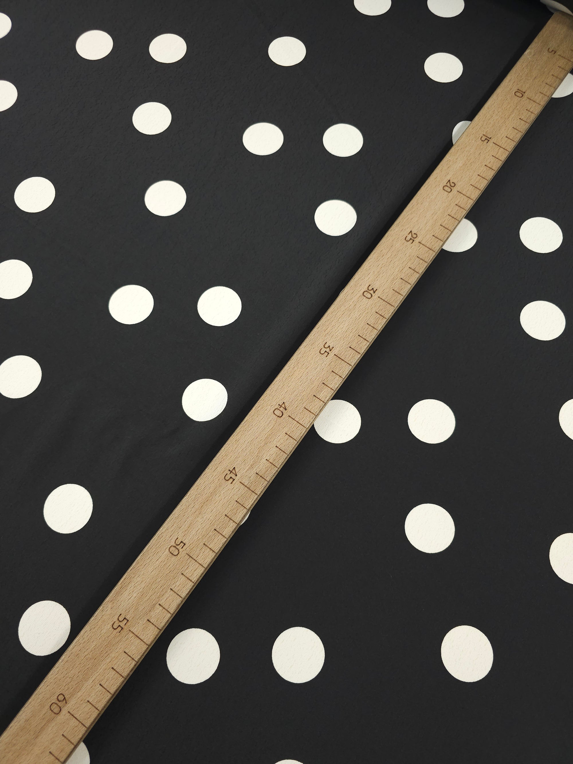 Cool Bark Brown/Cream Polka Spot Poly Crepe