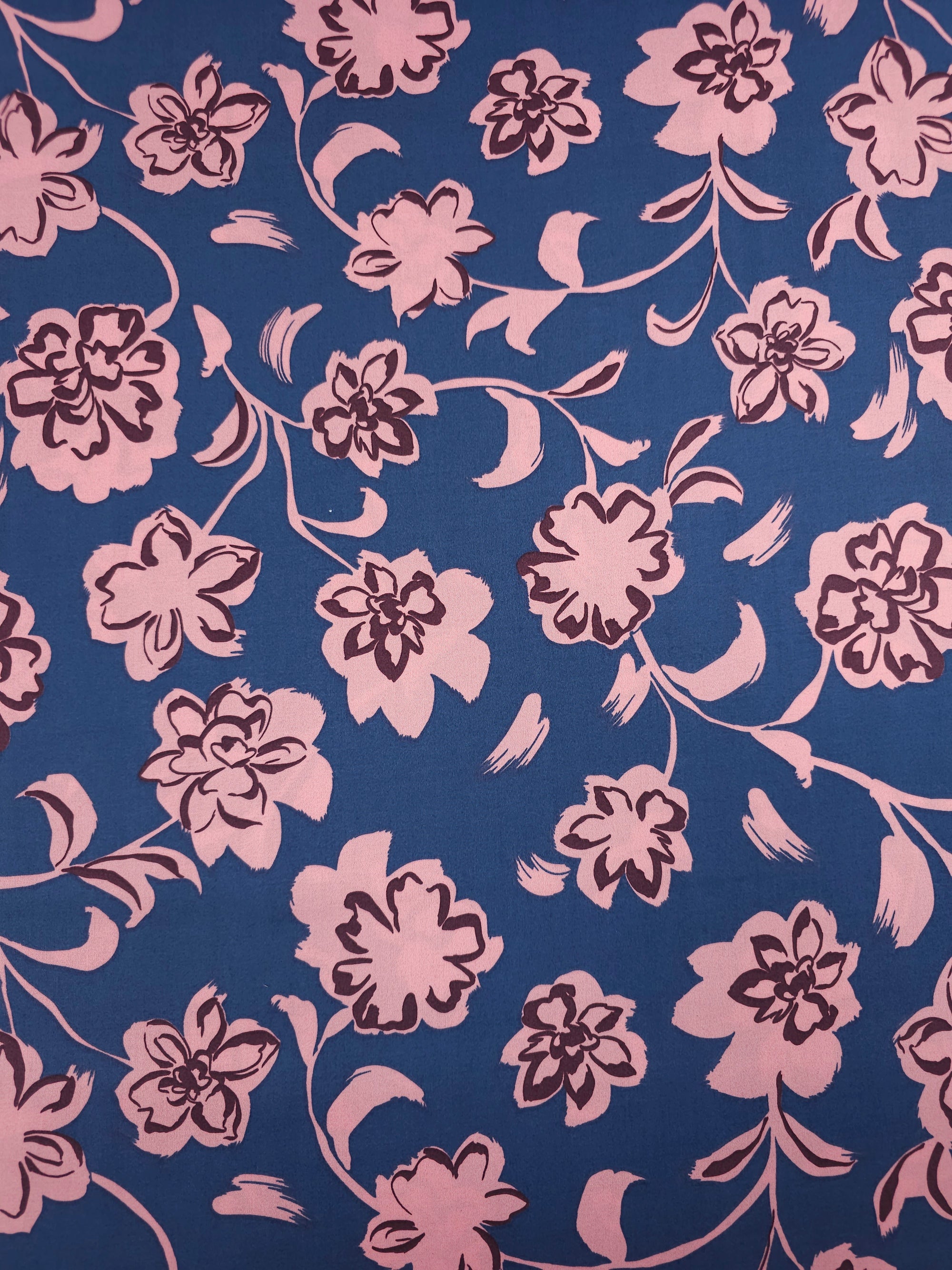 Hale Blue/Pink Bordeaux Floral Cotton Sateen 57"