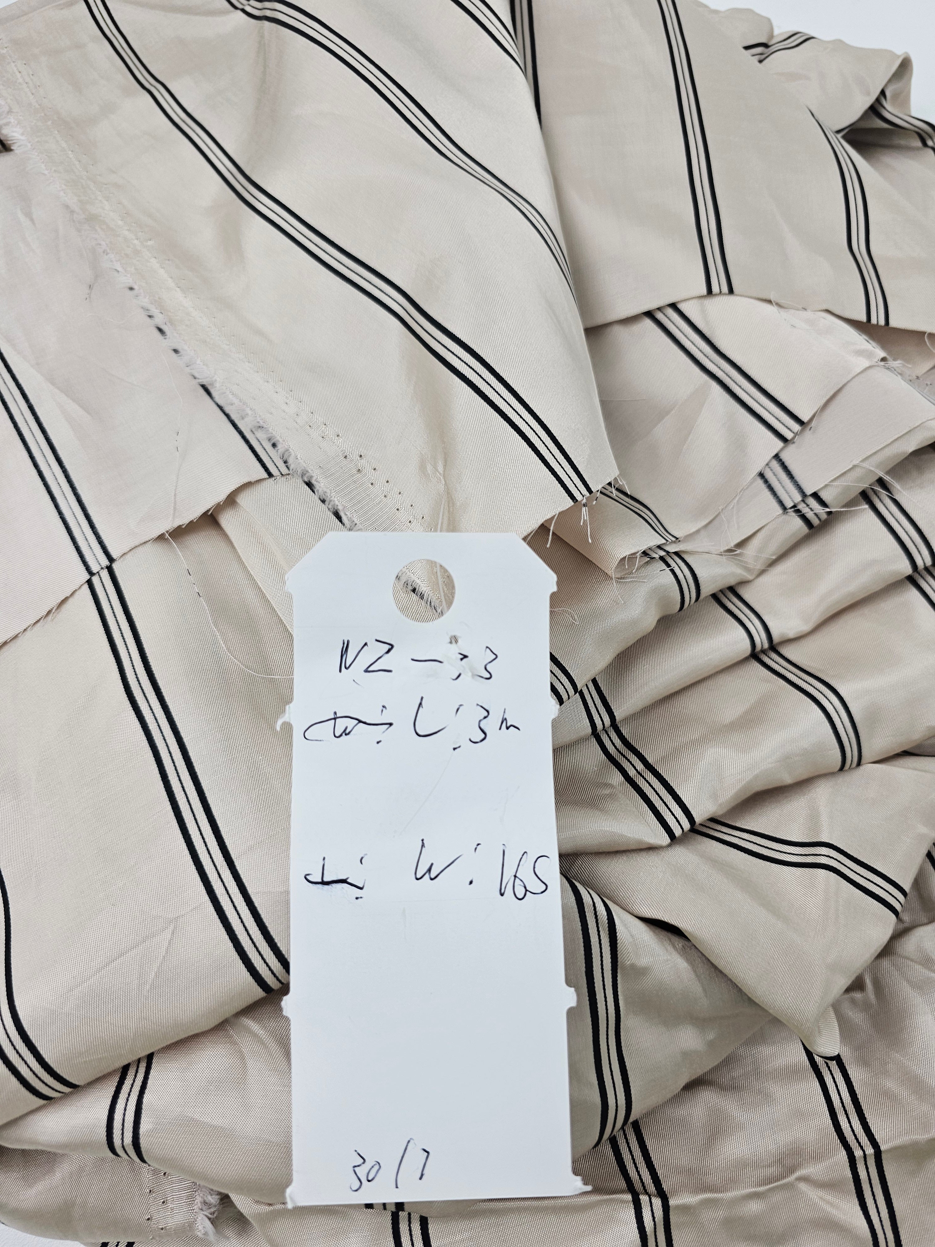 Beige/Navy striped Beach Viscose Satin - 2 available