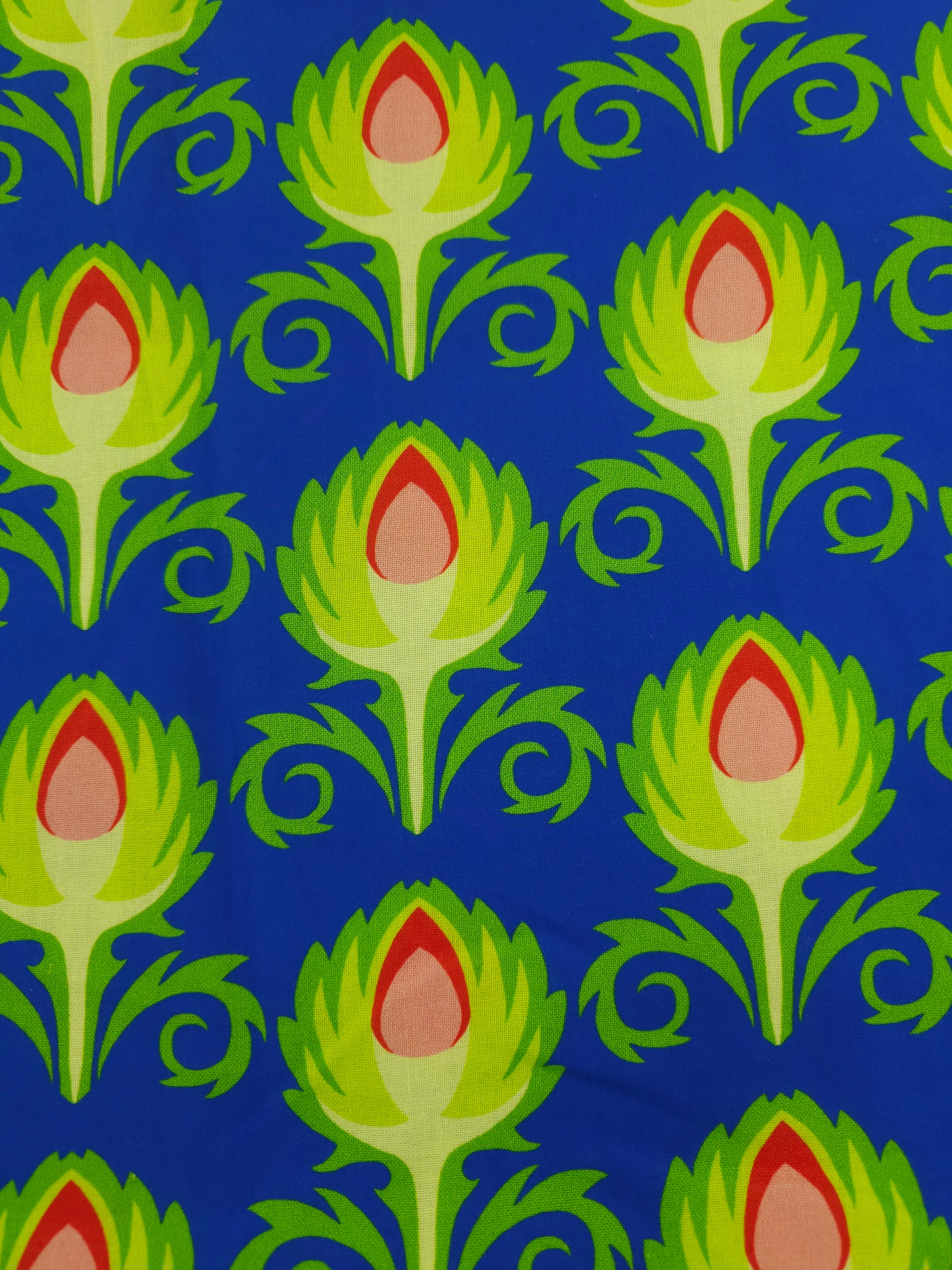 Blue artichoke Cotton- 0.9m piece