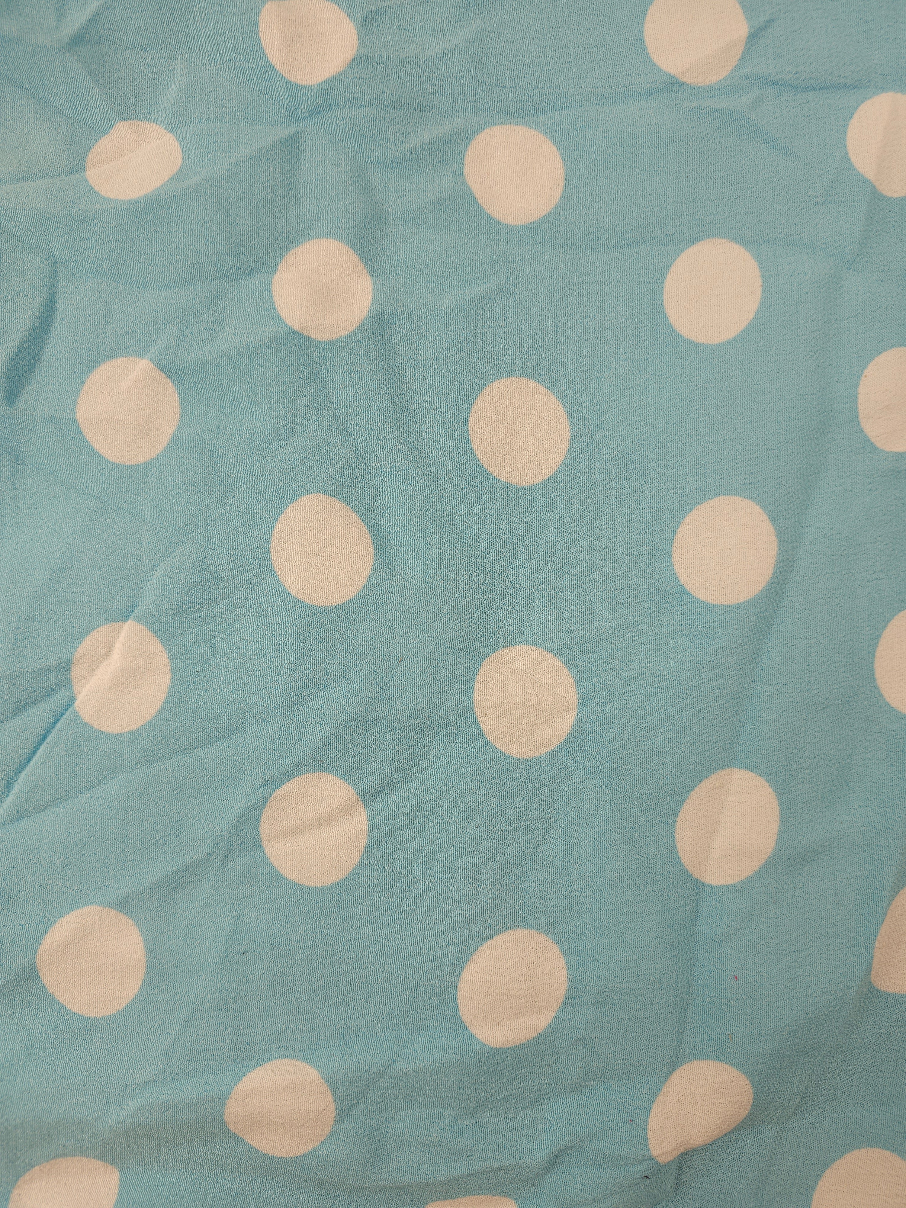 Sky blue polka Viscose- 1.5m piece
