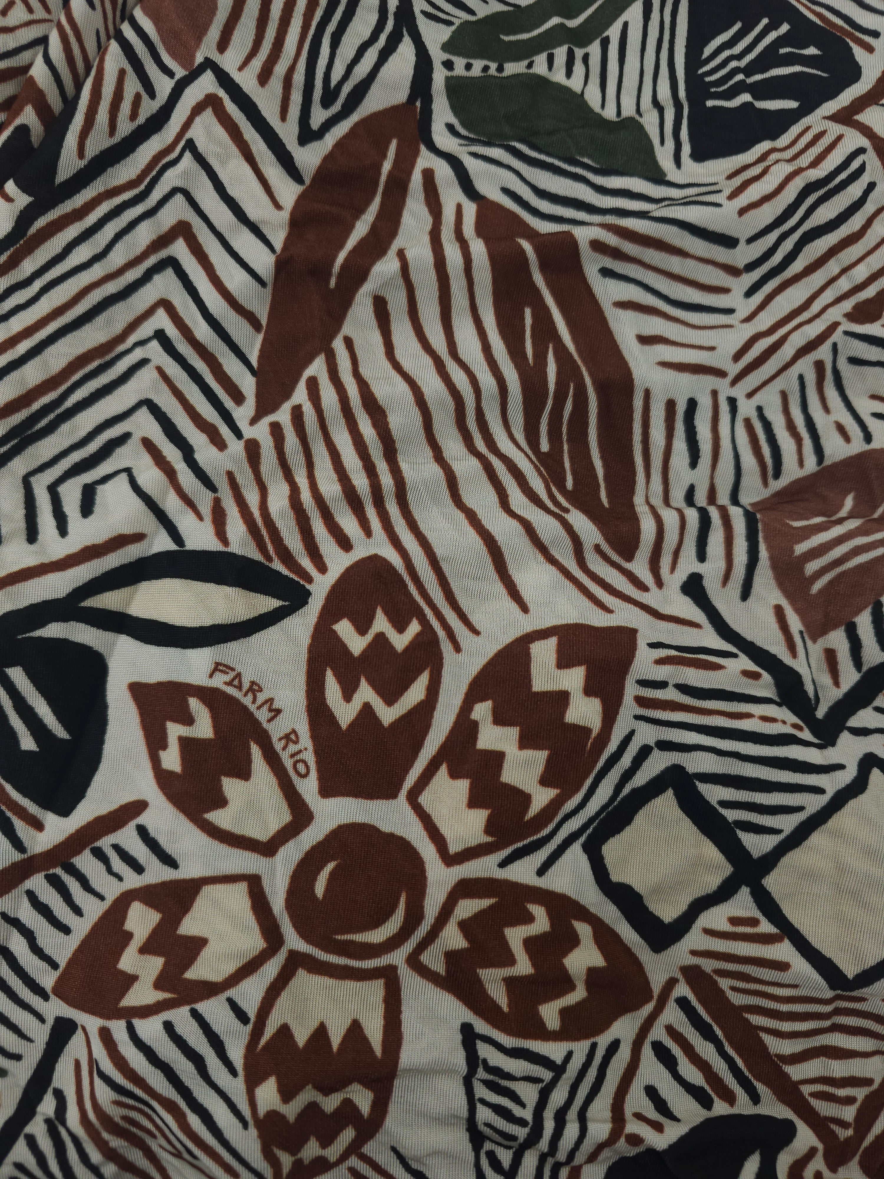 Black brown Farm Rio Viscose jersey- 1.7m piece