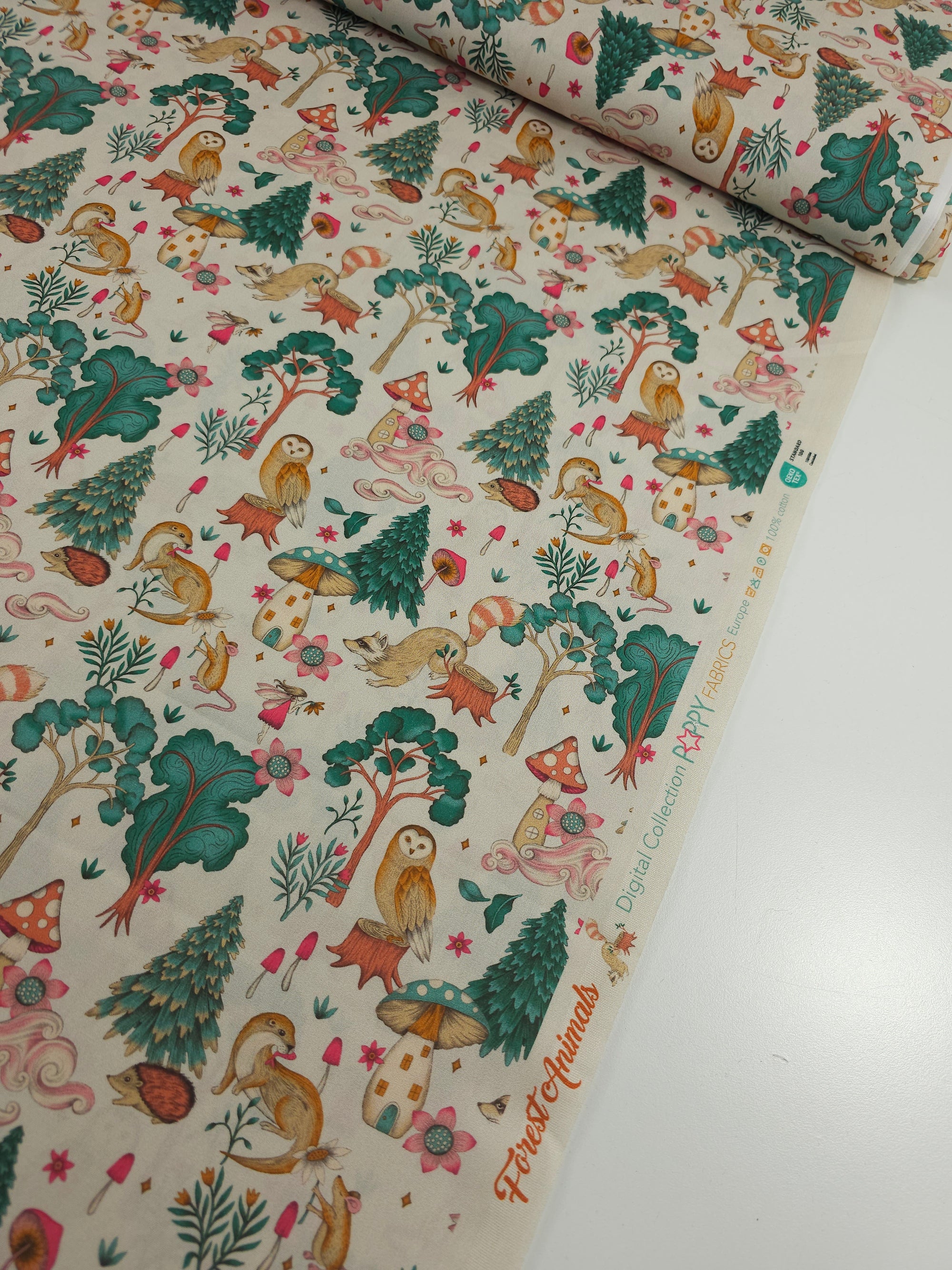 Christmas Tree Animal Forest 100% Cotton 60"