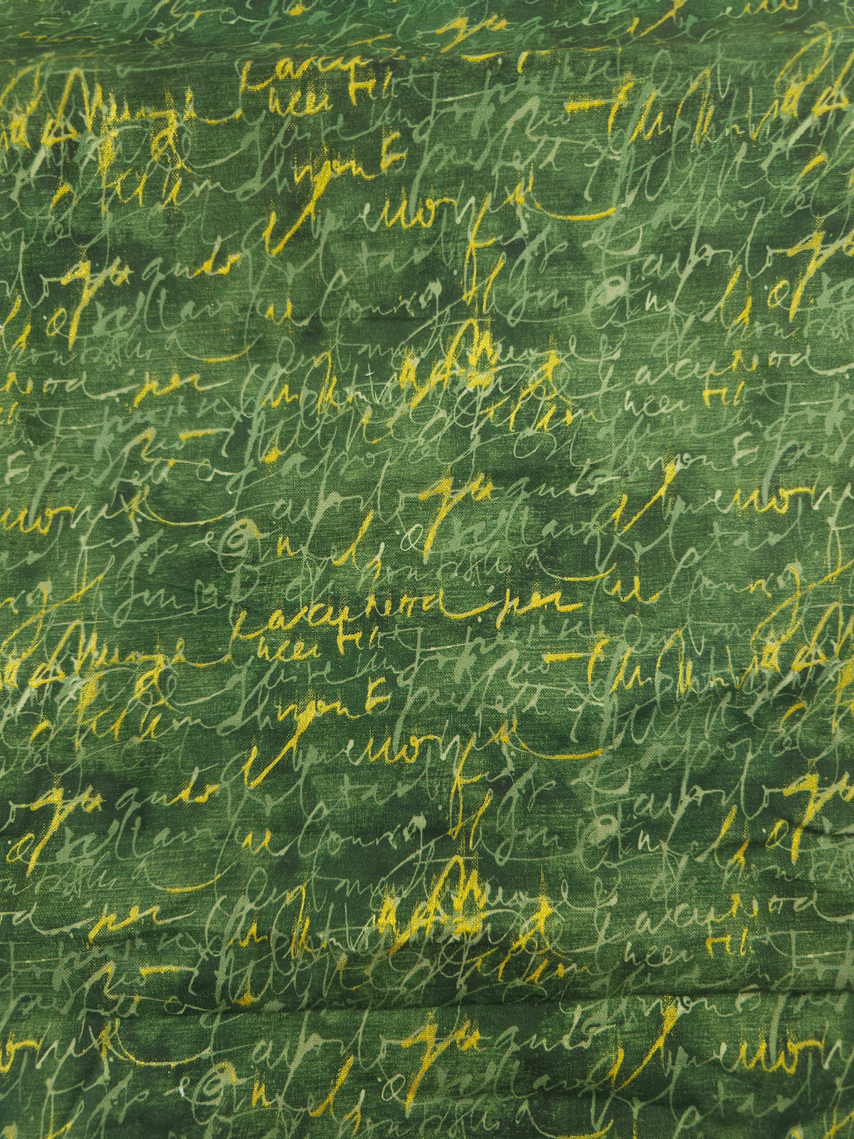 Green golden writing Cotton (Various Sizes)