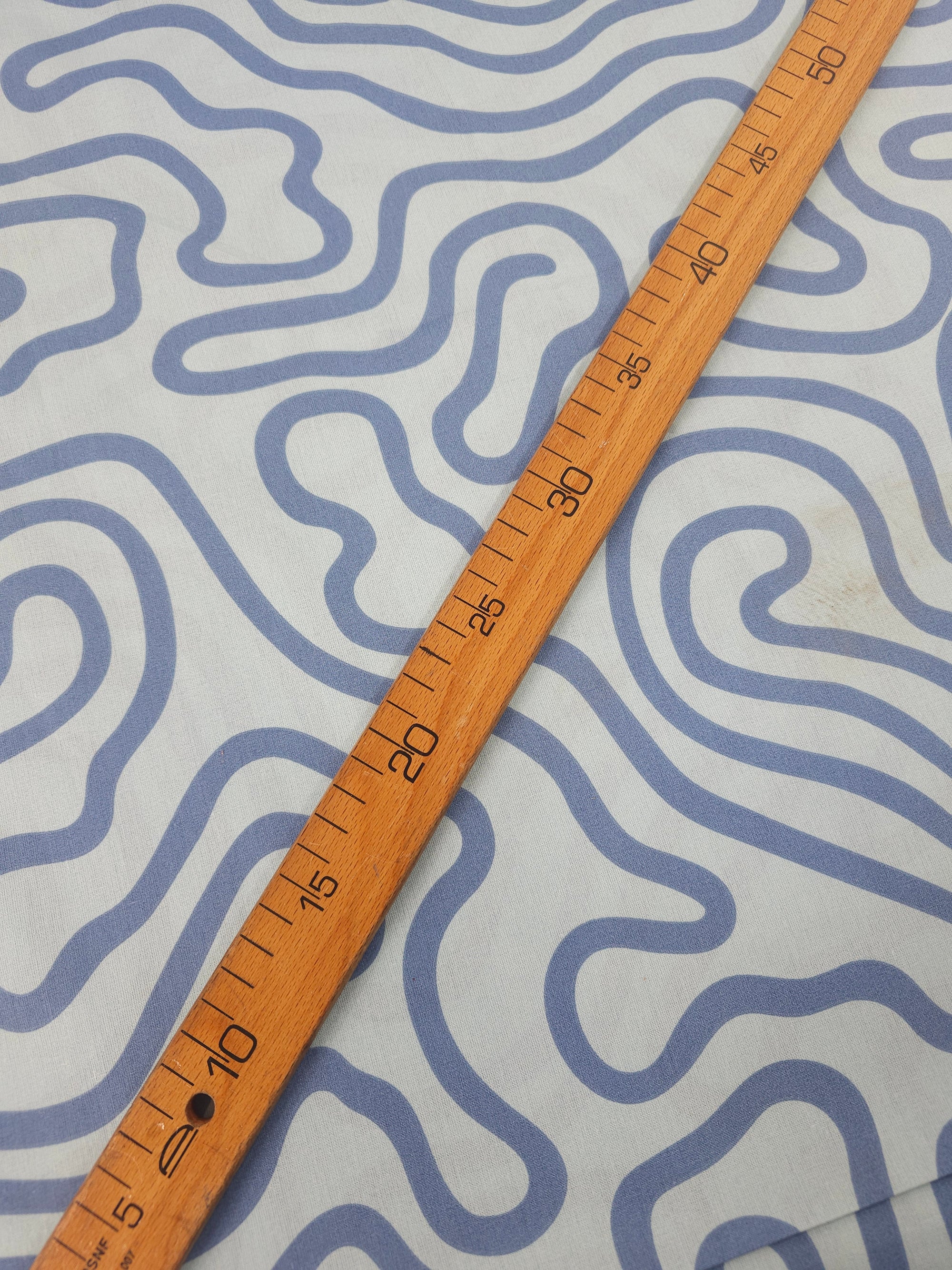 Blue Squiggle 100% Cotton 102” - Habitat *EXTRA WIDE*