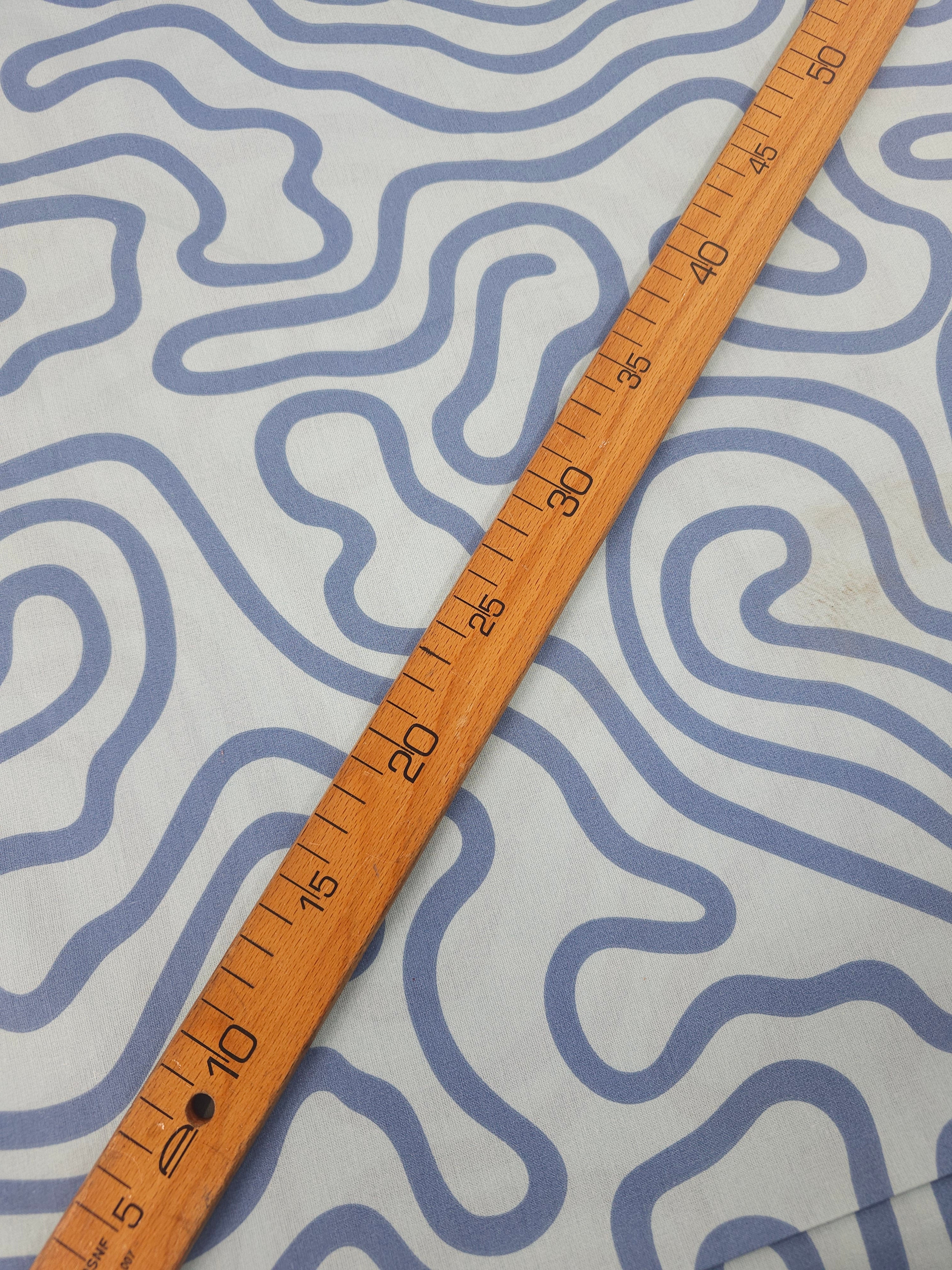 Blue Squiggle 100% Cotton 102” - Habitat *EXTRA WIDE*