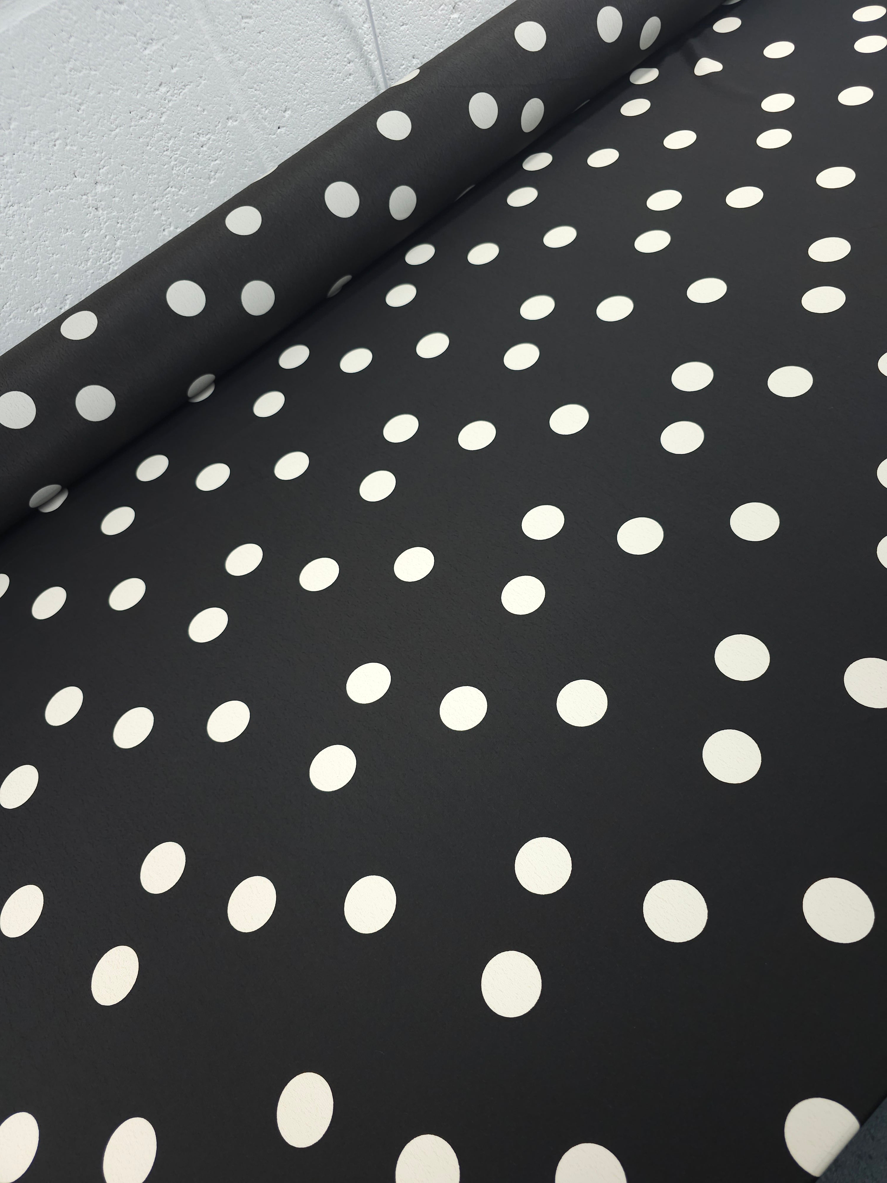 Cool Bark Brown/Cream Polka Spot Poly Crepe