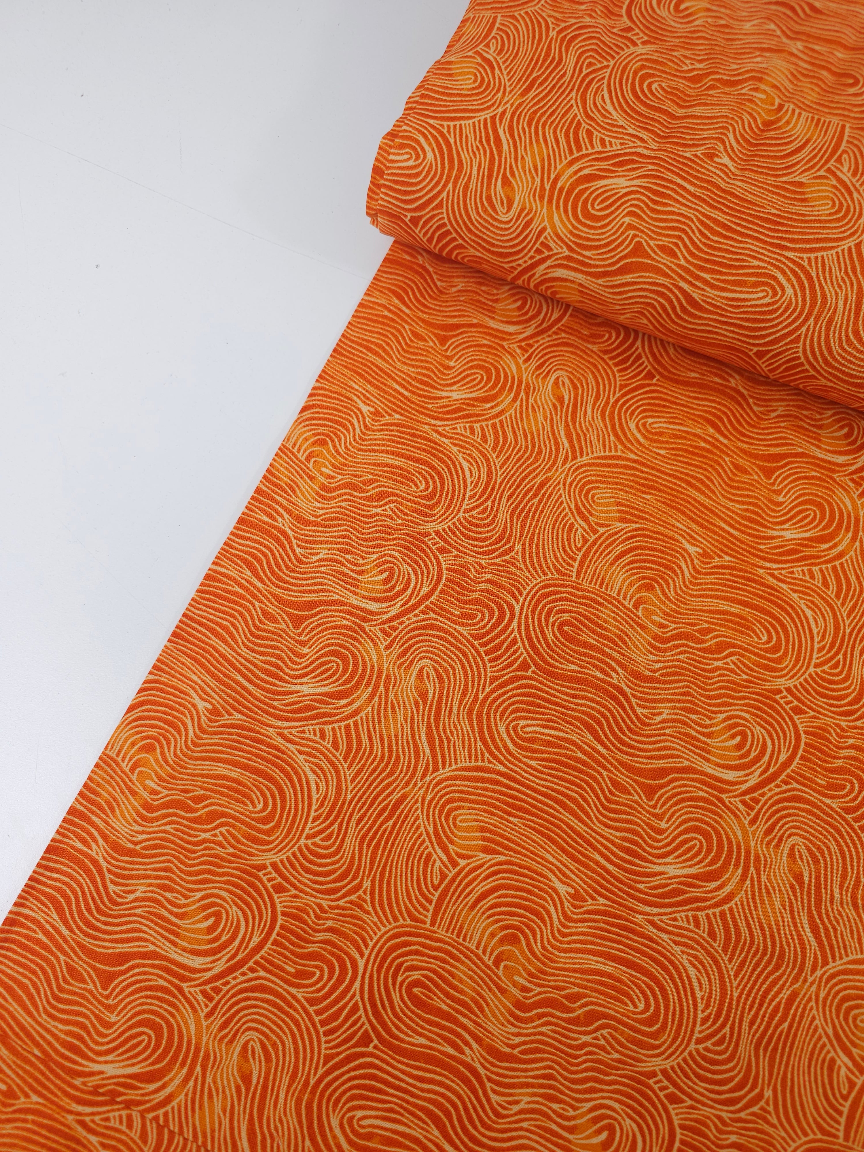 Orange Wavy 100% Cotton