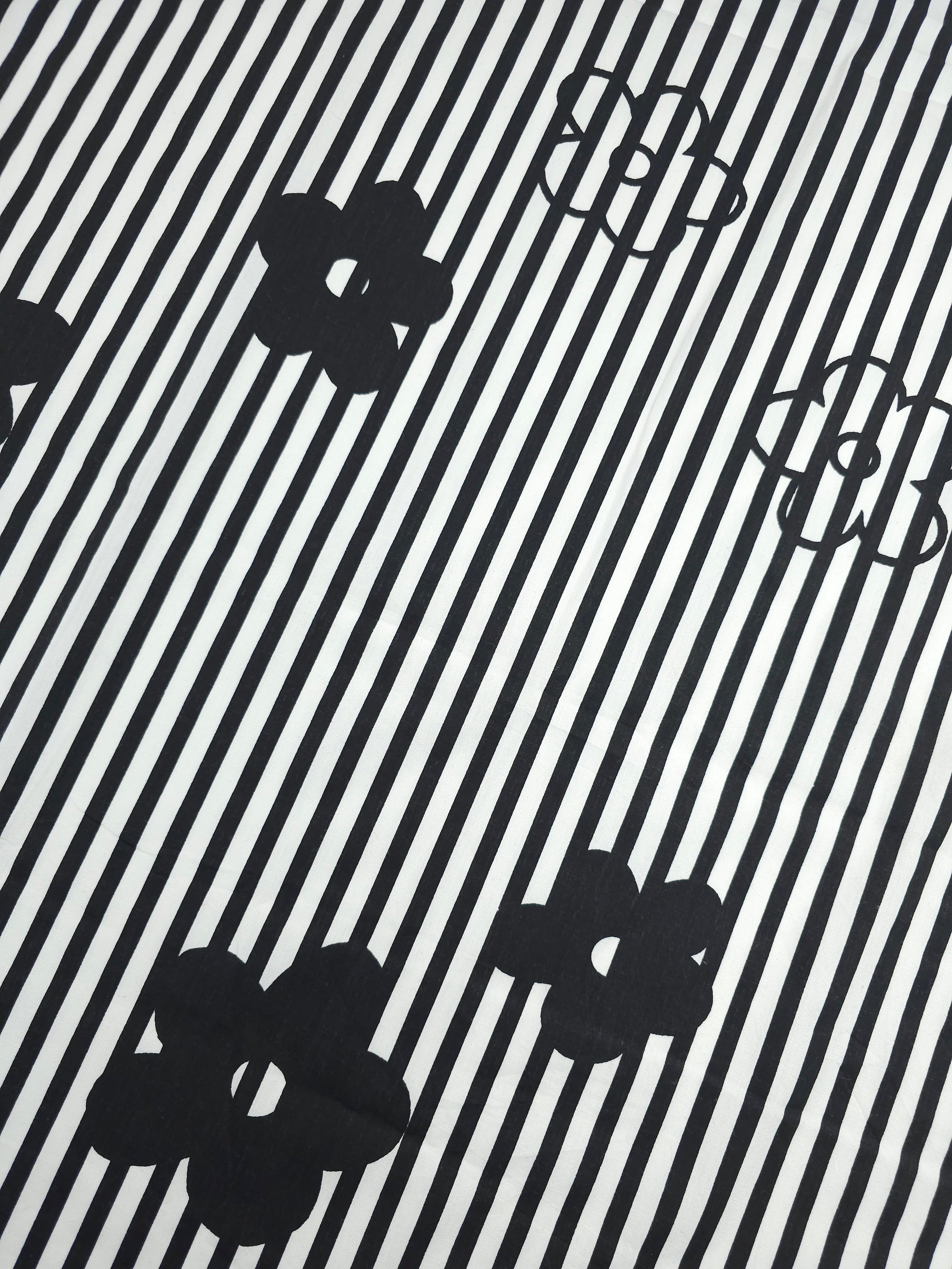 Mono Pop Flower Stripe Cotton Poplin