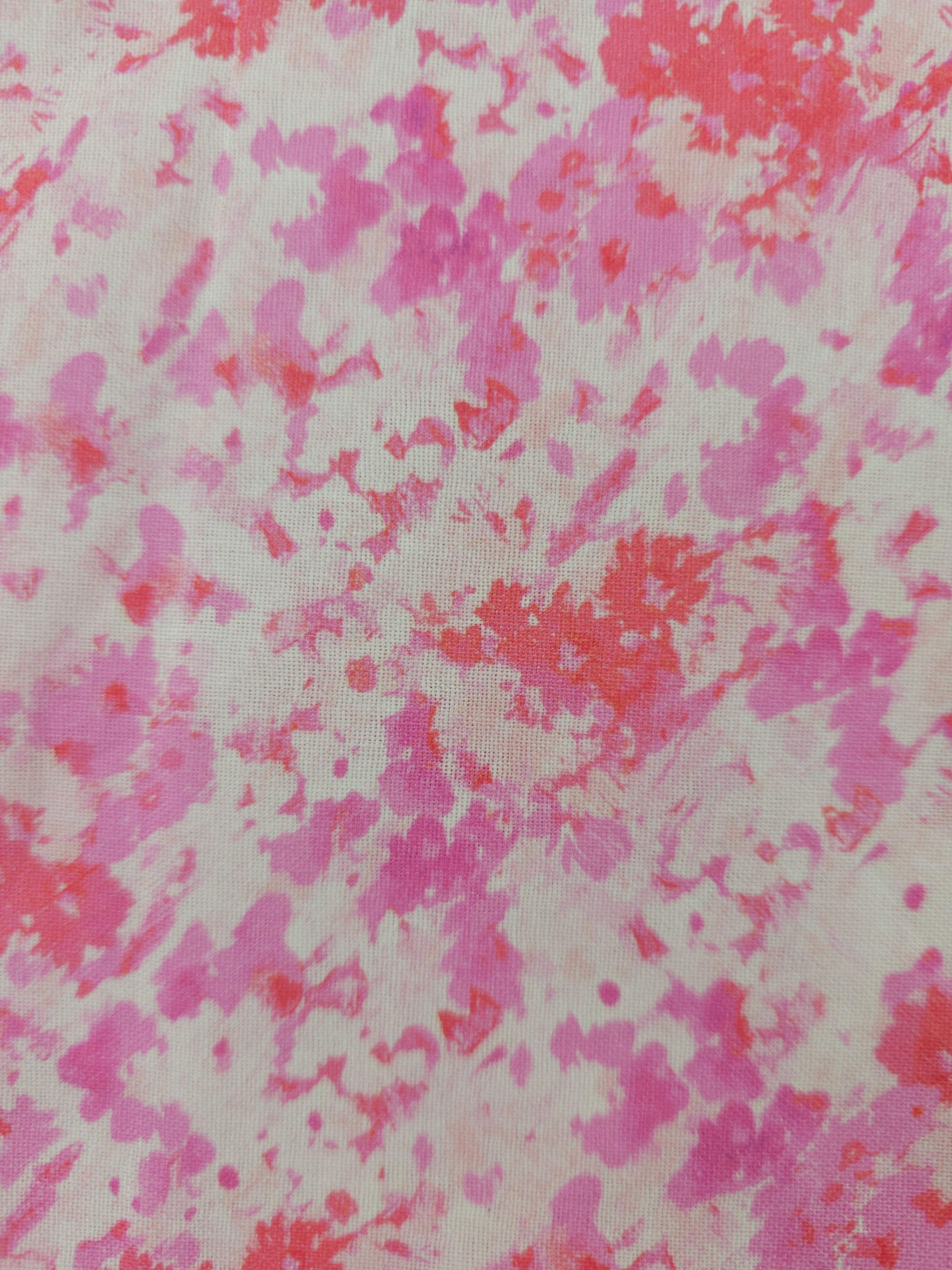 Pink splatter Cotton- 0.9m piece