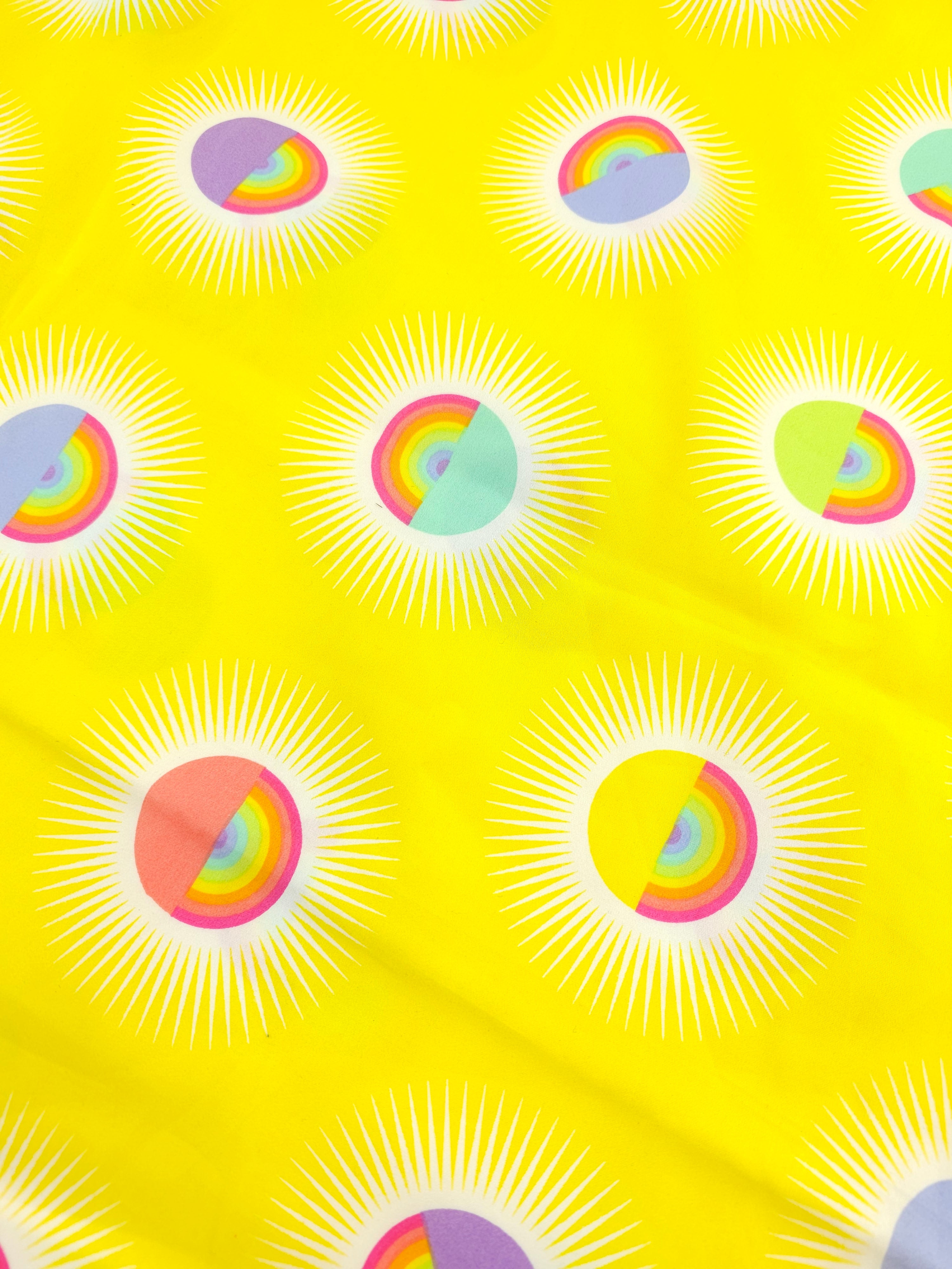 Yellow rainbow eye Cotton- 2.3m piece