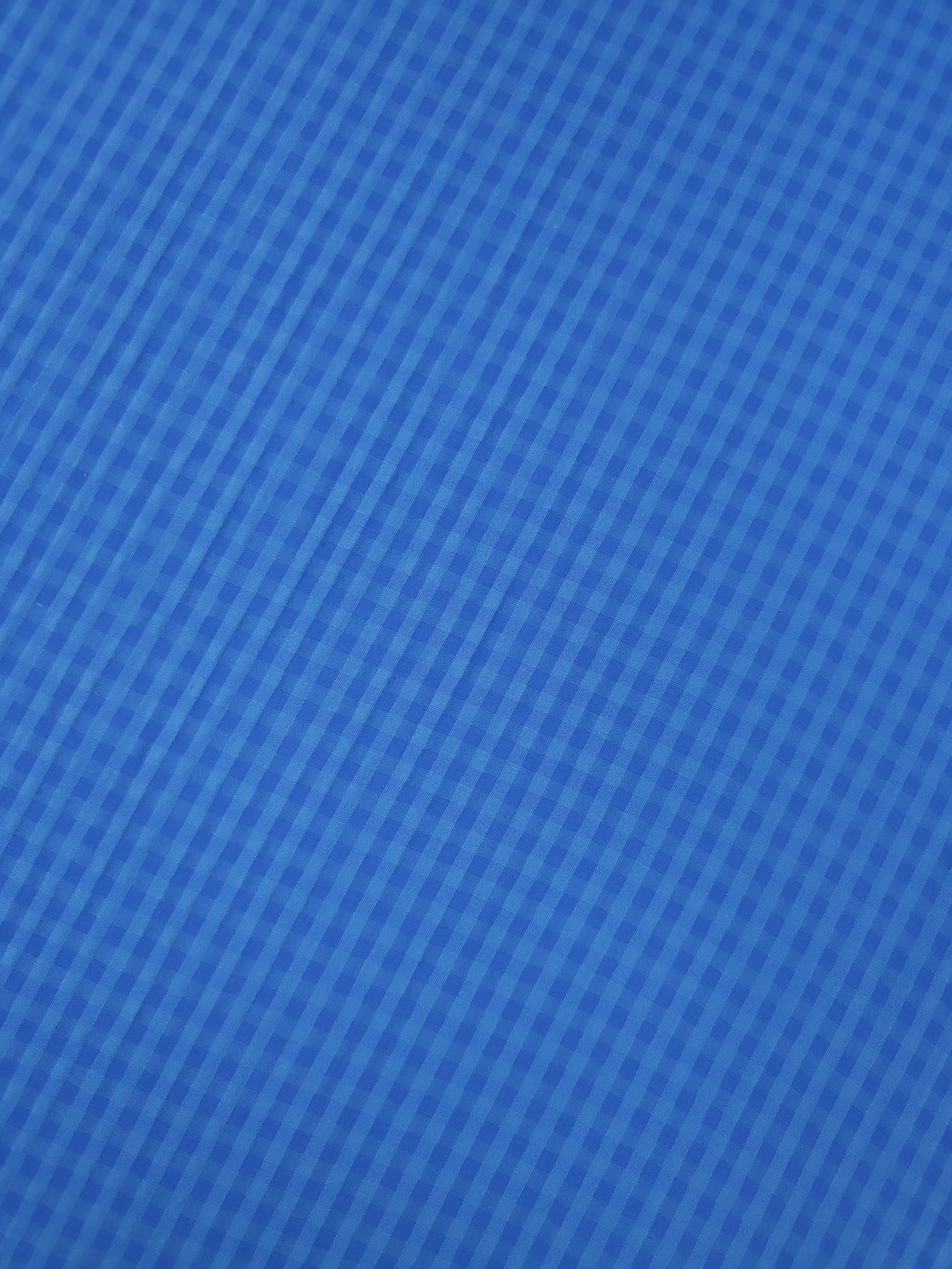 Cobalt Blue Gingham Viscose Cotton