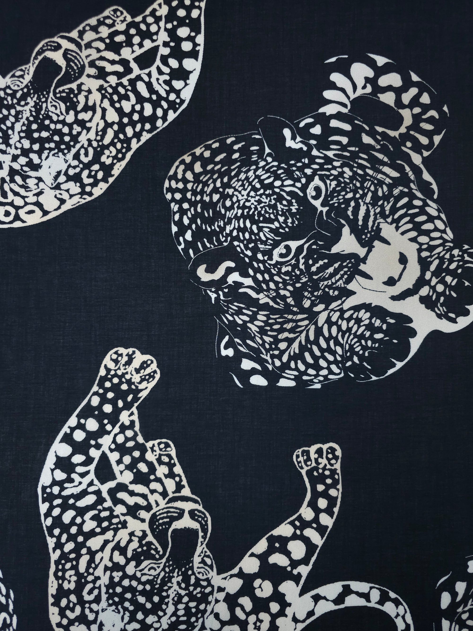 Black/Ivory Jaguar Cotton Voile