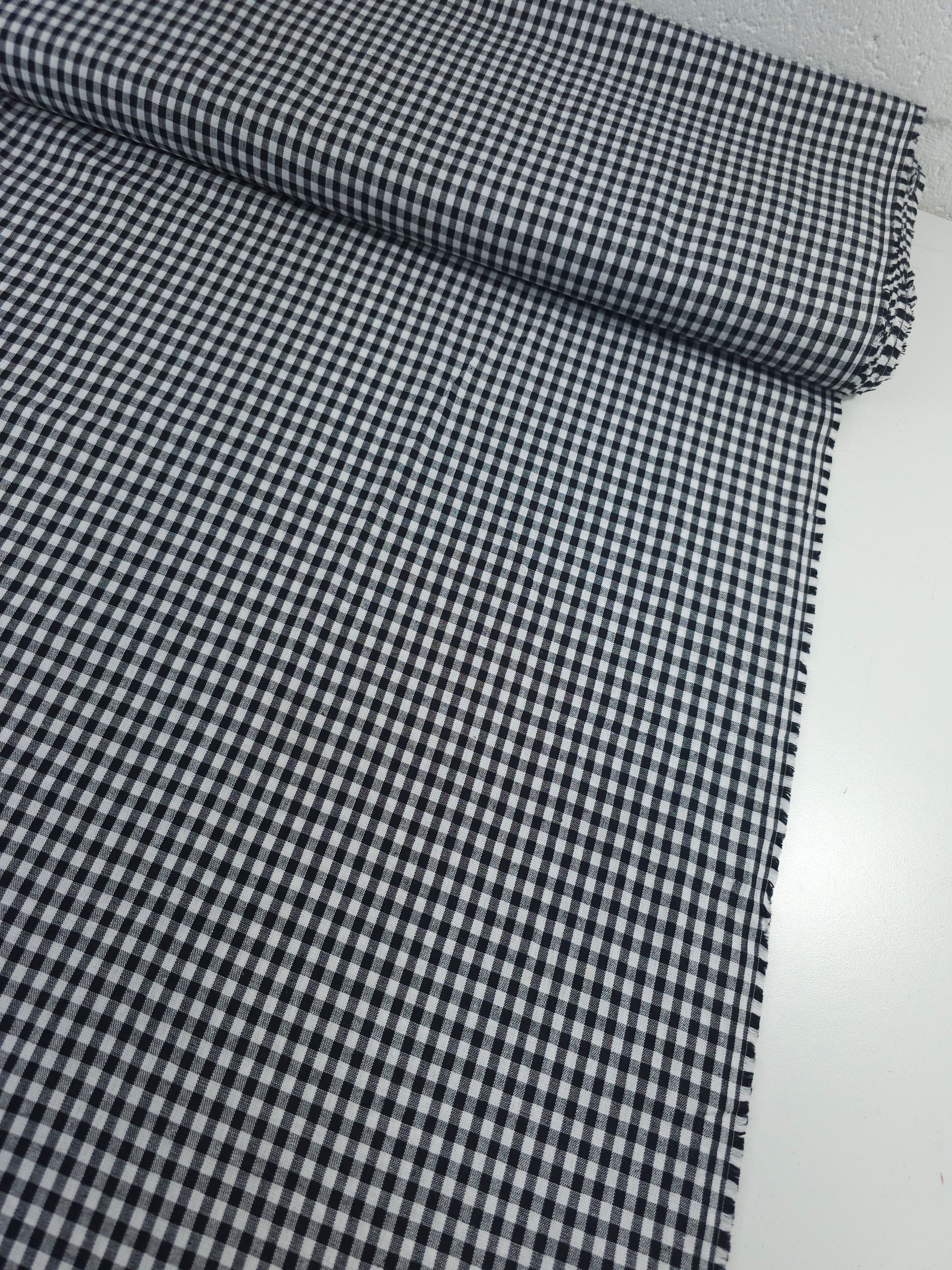 Black/White Small Gingham 100% Cotton