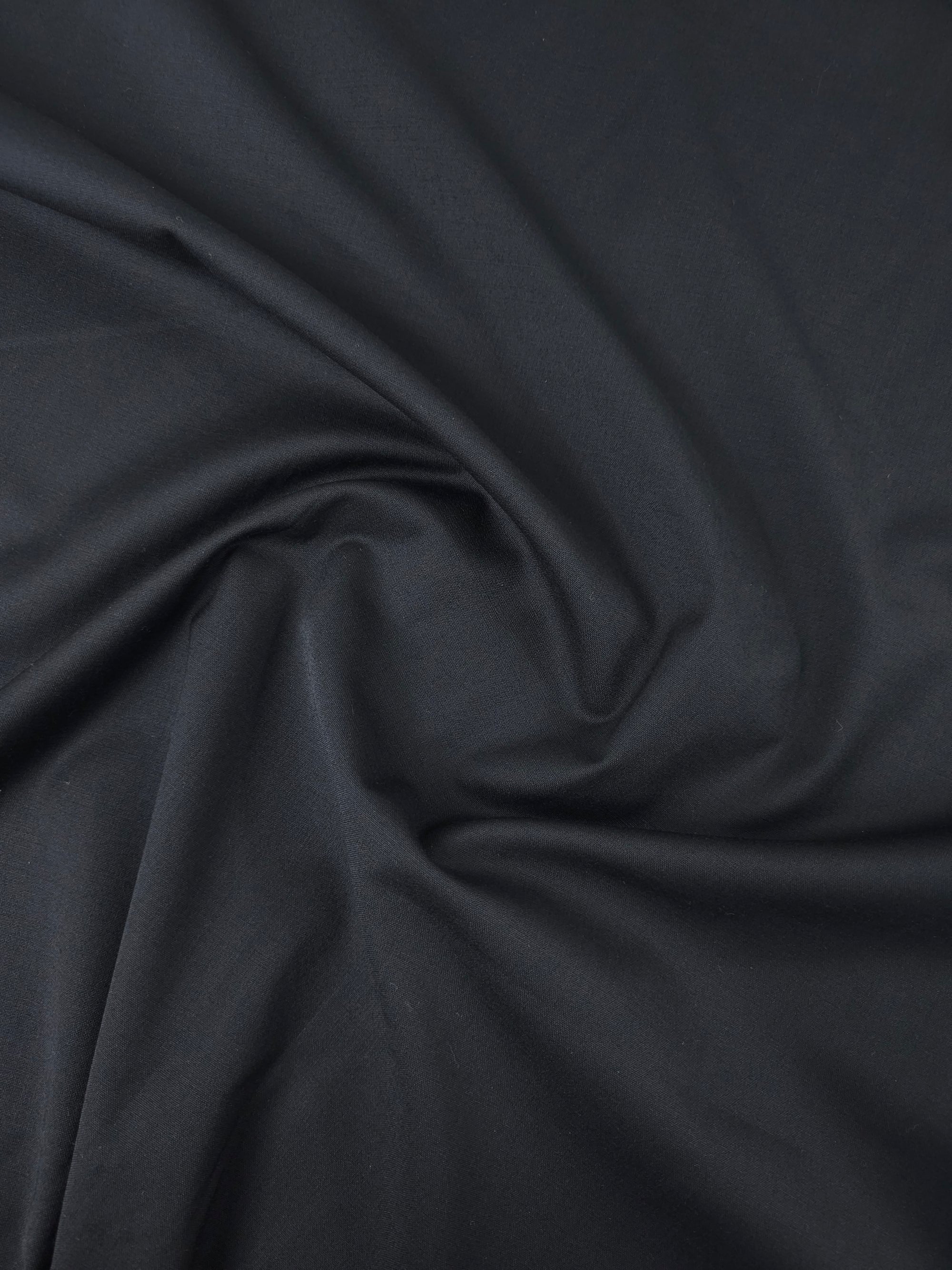 Black Poly Wool Suiting
