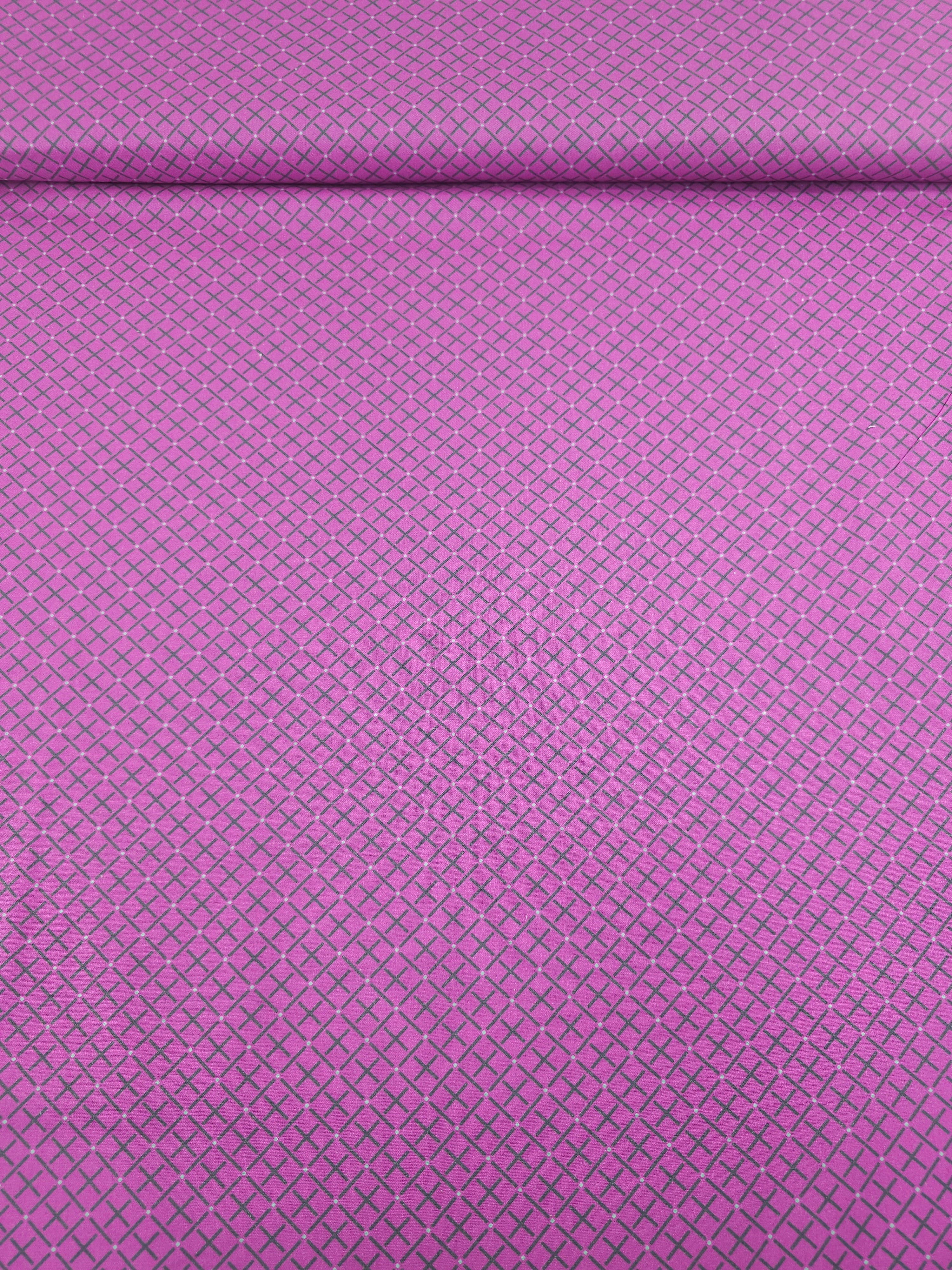Magenta Purple/Green Diamond Cross 100% Cotton