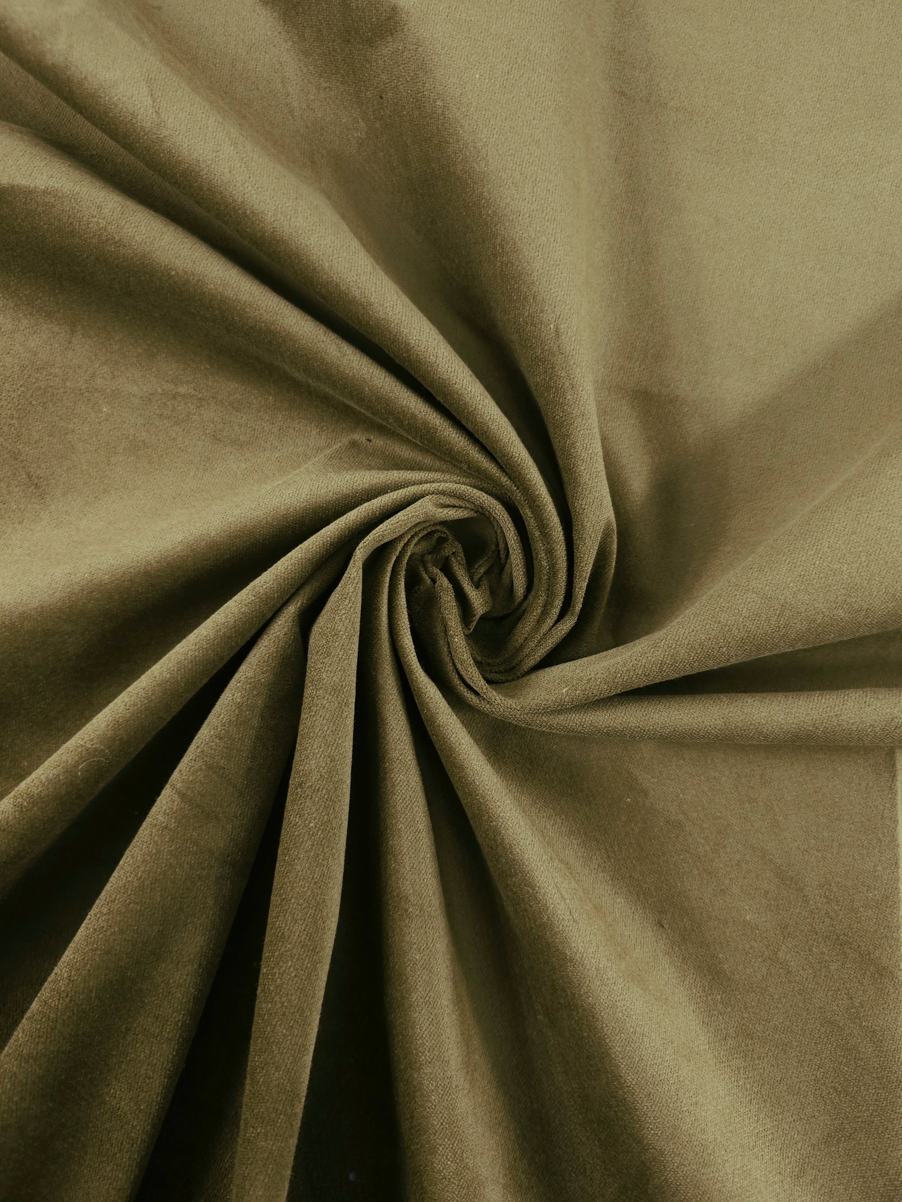 Moss Khaki Cotton Velvet