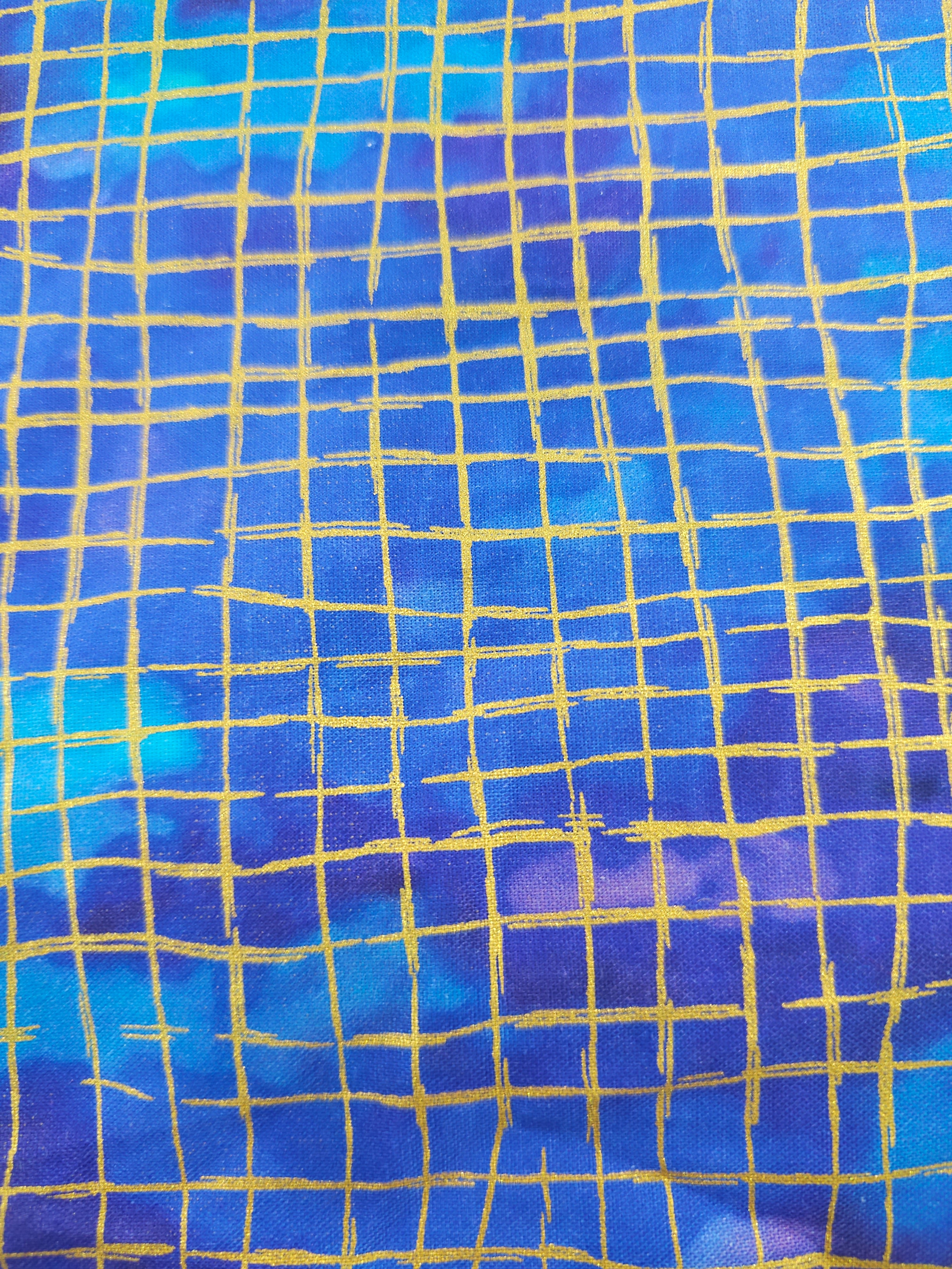 Galaxy gold grid Cotton- 1.2m piece